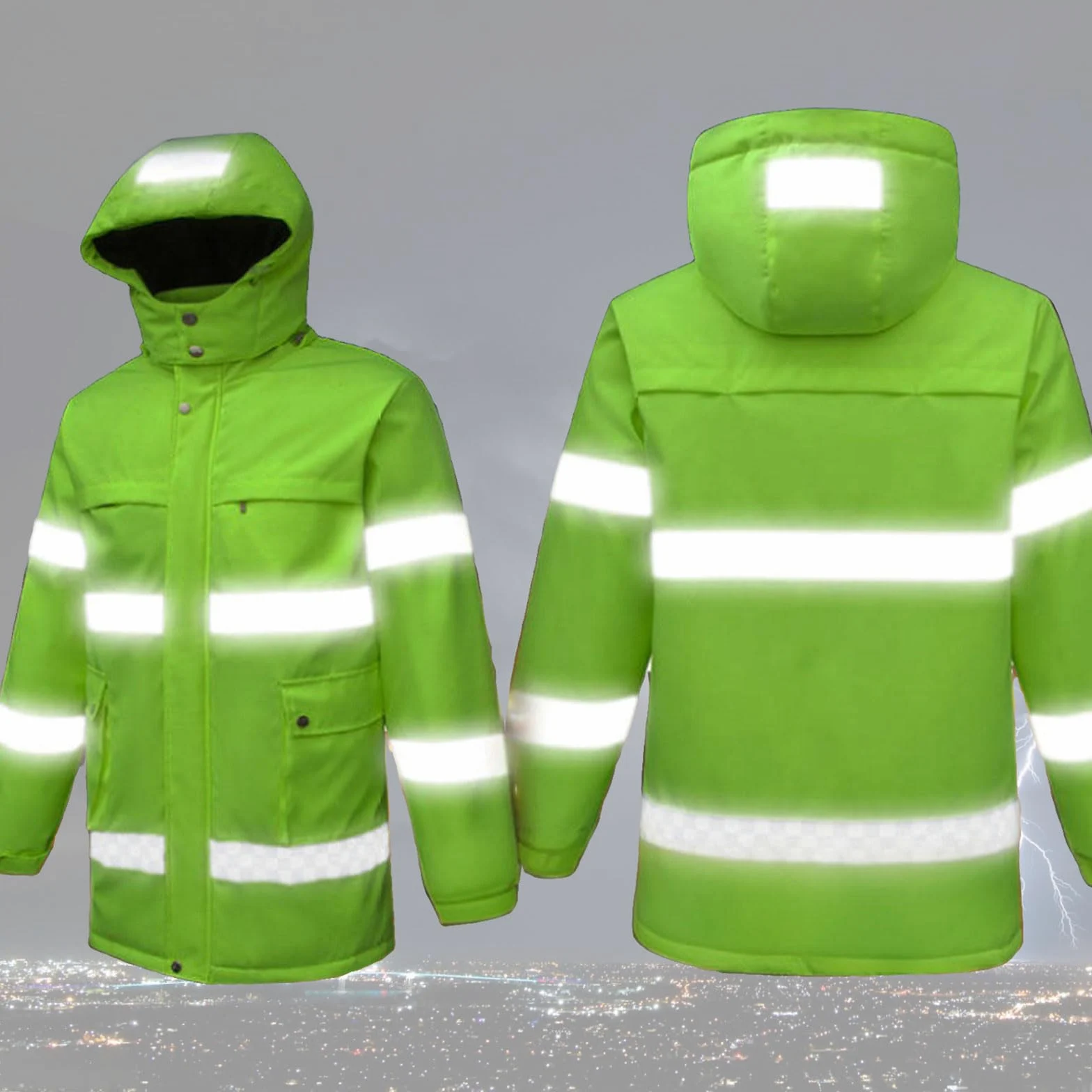Chaqueta térmica Impermeable, Chaqueta calefactable, Chaqueta Reflectante, 8 Almohadillas térmicas, Chaqueta de Trabajo para Motociclismo, esquí y Actividades al Aire Libre.