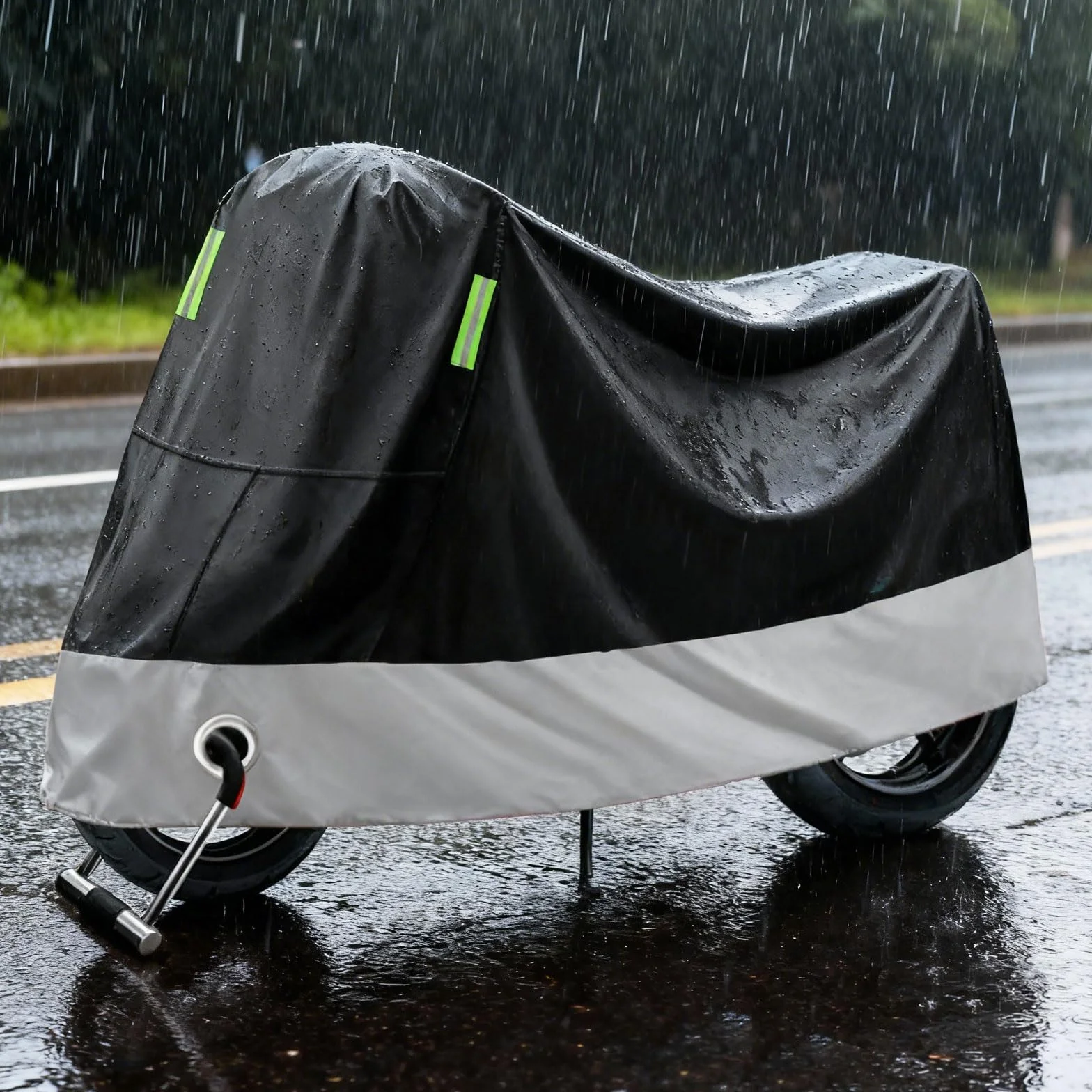 Funda Moto Impermeable,Funda para Moto Exterior,Cubierta de la Motocicleta para Cubre Scooter Motocicleta Calle Scambler Enduro(245x105x125cm)