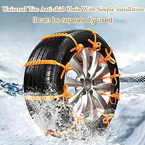 Cadenas de Nieve para Coche, Cadenas de Nieve para Coche, 10 Piezas, Cadenas de Nieve para neumáticos Anchos y Gruesos, Juego de Cadenas de Emergencia para neumáticos, Accesorios, Cadenas de