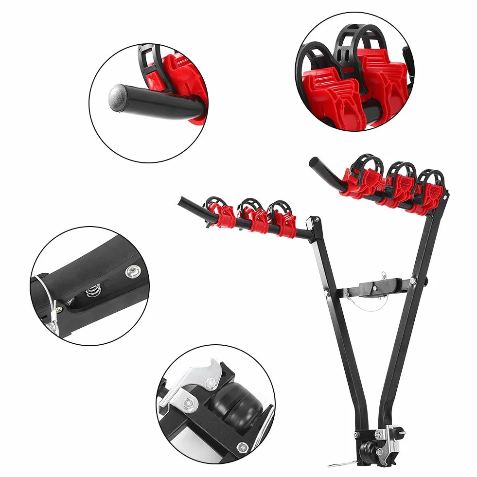 Soportes Universales para Portabicicletas, 3 Bicicletas, Soporte para Remolque, Portabicletas para Maletero de Automóvil