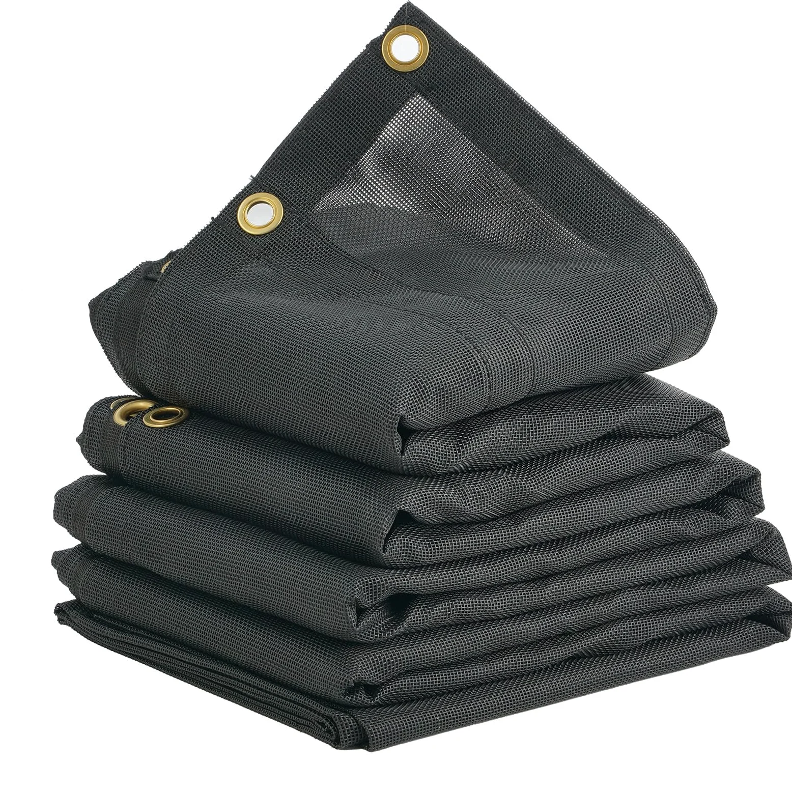 VEVOR Lona de Malla para Camión Volquete 1,5x4,3 m Revestimiento de PVC Negro con Ojales de Latón