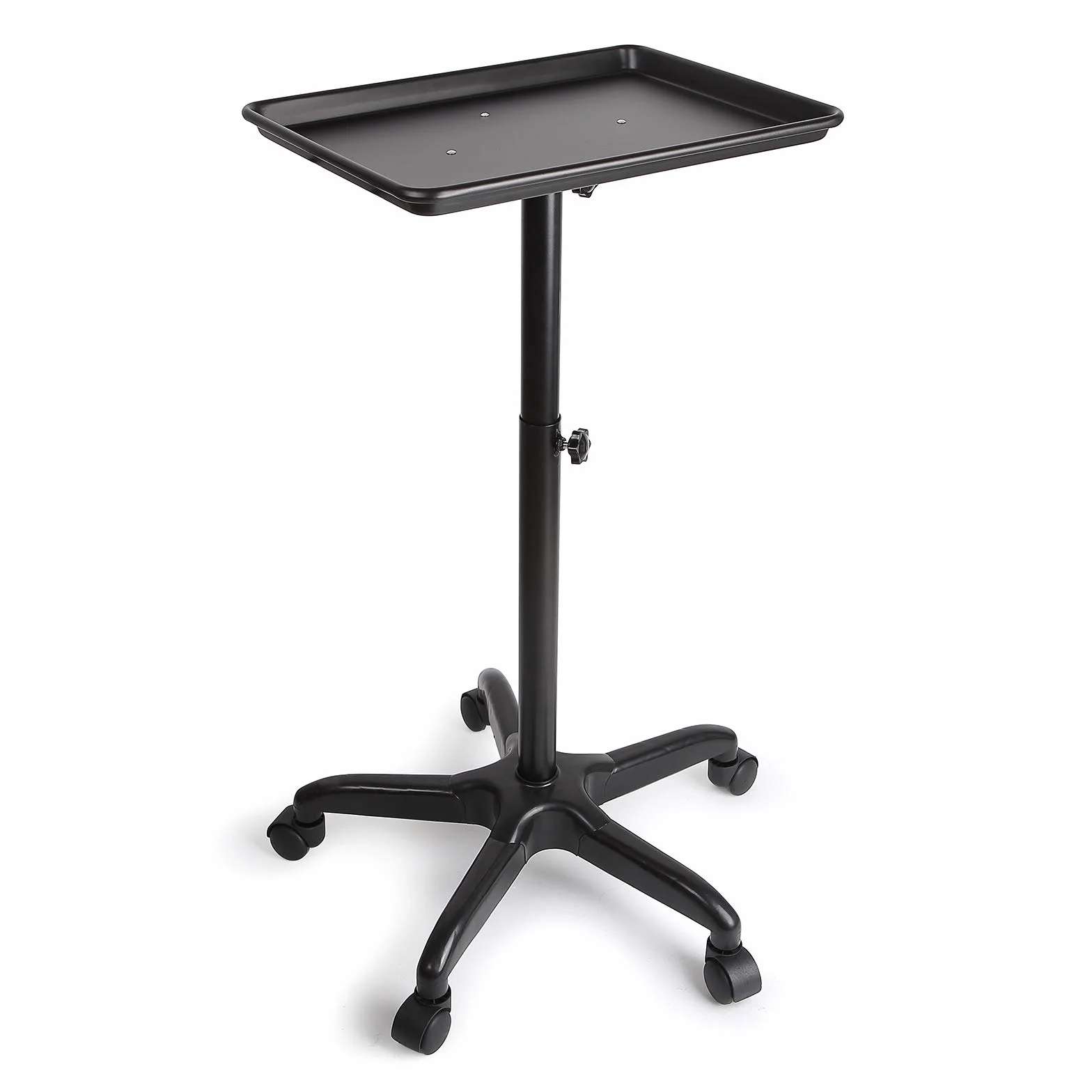 Bandeja Carro Rodante Soporte Móvil Altura Ajustable para Equipos de Salón y Spa Negro