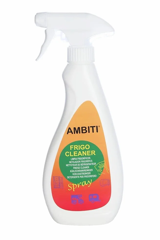 Ambiti | Frigo Cleaner | Spray Limpiador de Frigoríficos y Neveras | Elimina Olores y Desinfecta | Con Fragancia a Limón | Ideal para Frigoríficos, Microondas y Superficies de Cocina | 500 ml