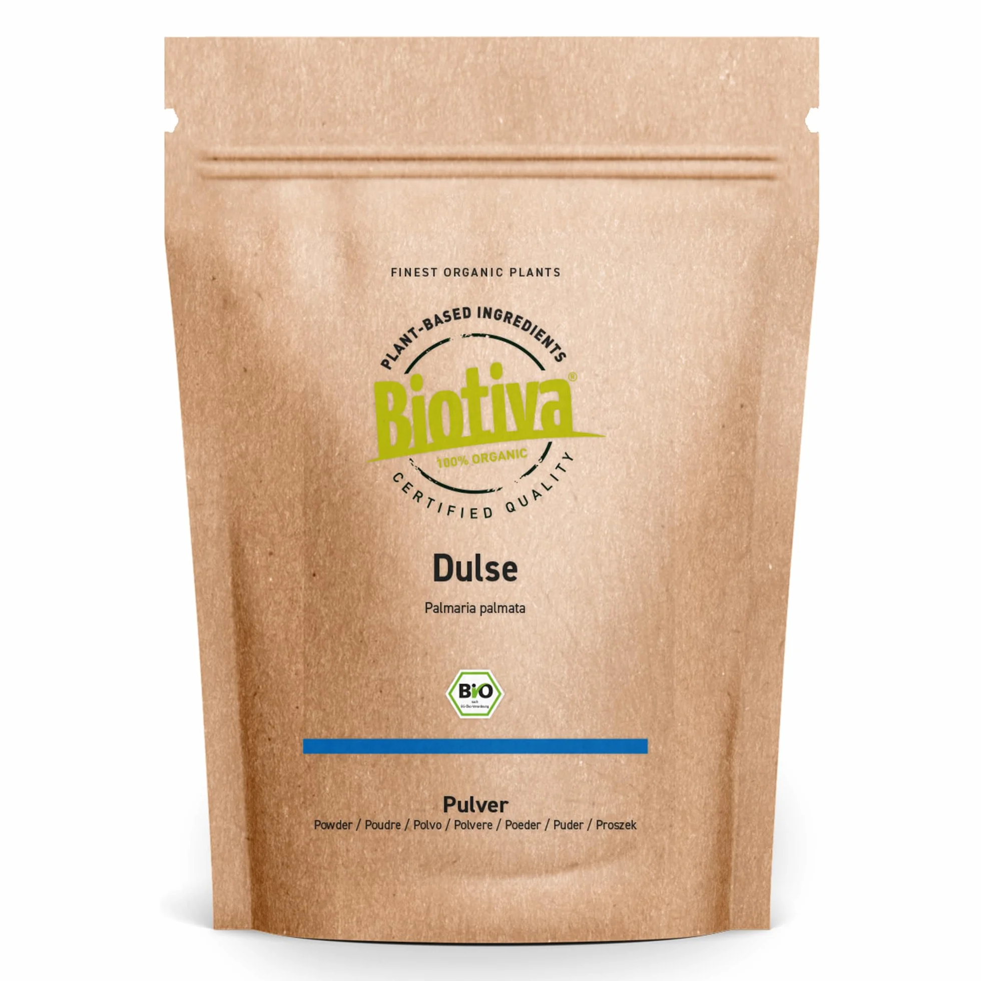 Biotiva Dulse en polvo - Alga Roja 250g (2x125g) - Superfood 100% orgánica sin aditivos