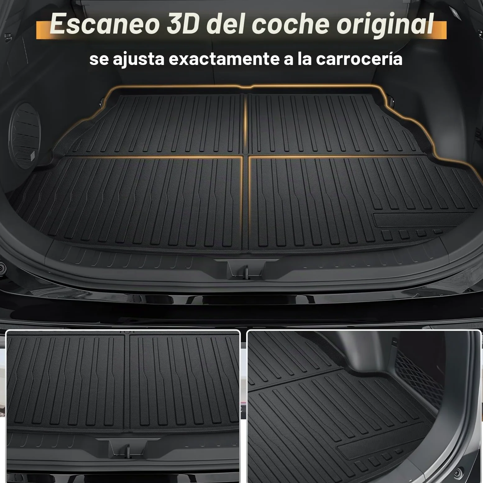 ECOZEN 3D Alfombrilla Maleter Toyota RAV4 XA50/Hybrid/PHEV/GR 2019-2025 TPE Alfombrilla de Goma para Maletero Impermeable Antideslizante Borde Alto Todo Clima Alfombrilla Maletero Toyota RAV4