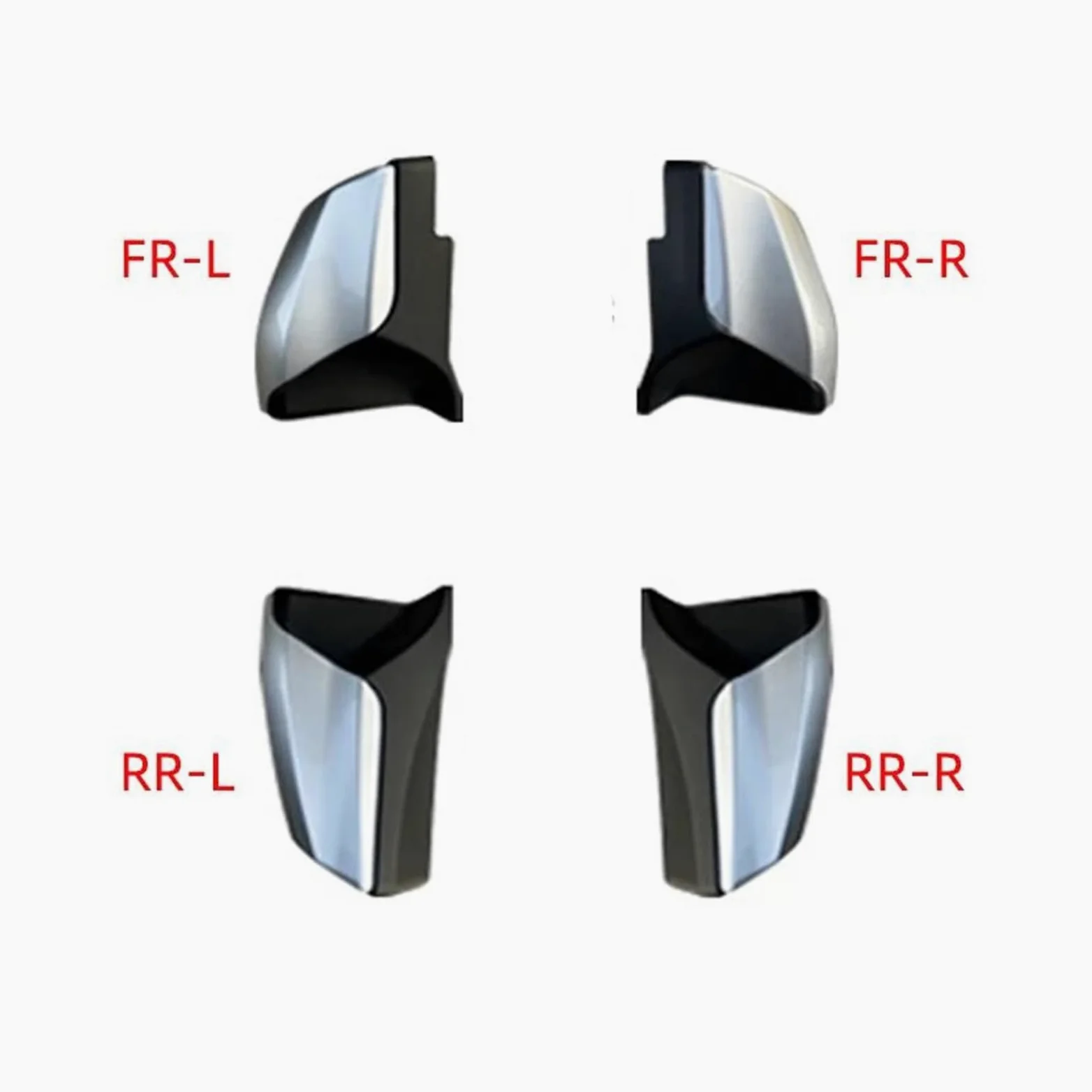 Faldón Lateral para Isuzu para D-MAX D MAX RG 2021-2024 Accesorios para Estribos Tapa Superior/Extremo Tapa Extremo Estribo Lateral Puerta Automóvil Difusor(Silver Front Left)