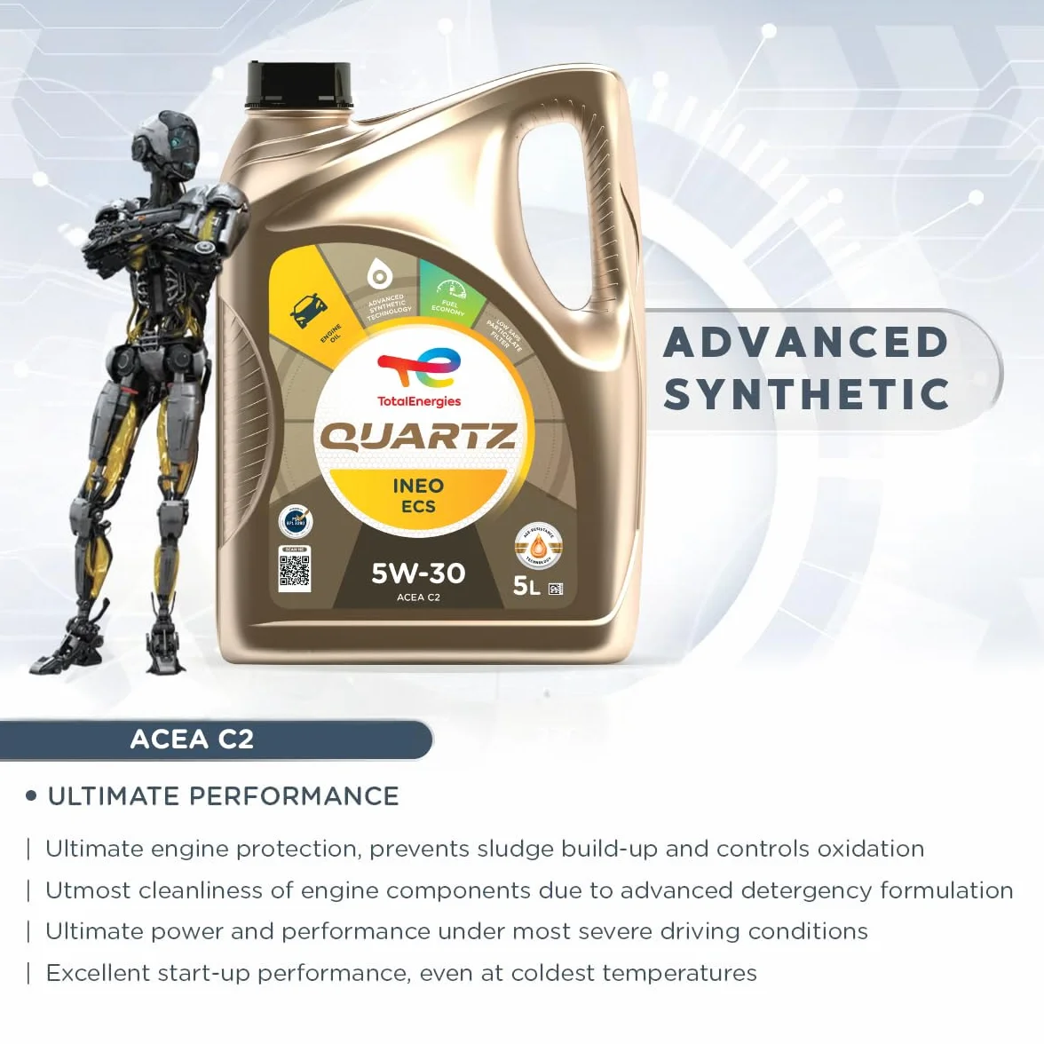 Total Quartz Ineo ECS 5W-30 Aceite Lubricante de Motor 5 Litros