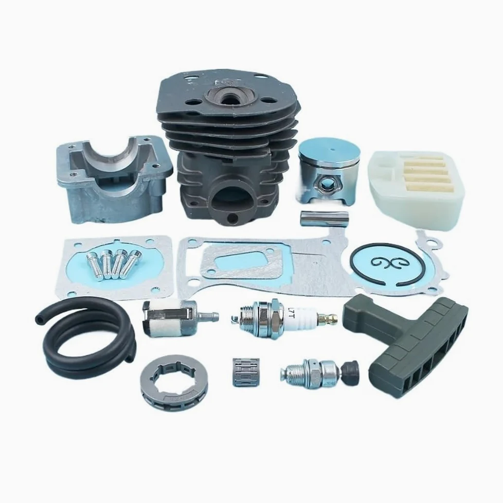 Pieza DE Recambio Kit de Juntas de cárter de Aceite de Motor de pistón de Cilindro de 44 mm Compatible con Motosierra CS 2141 2145 2149 2150 2152 con Revestimiento Más Reparaciones