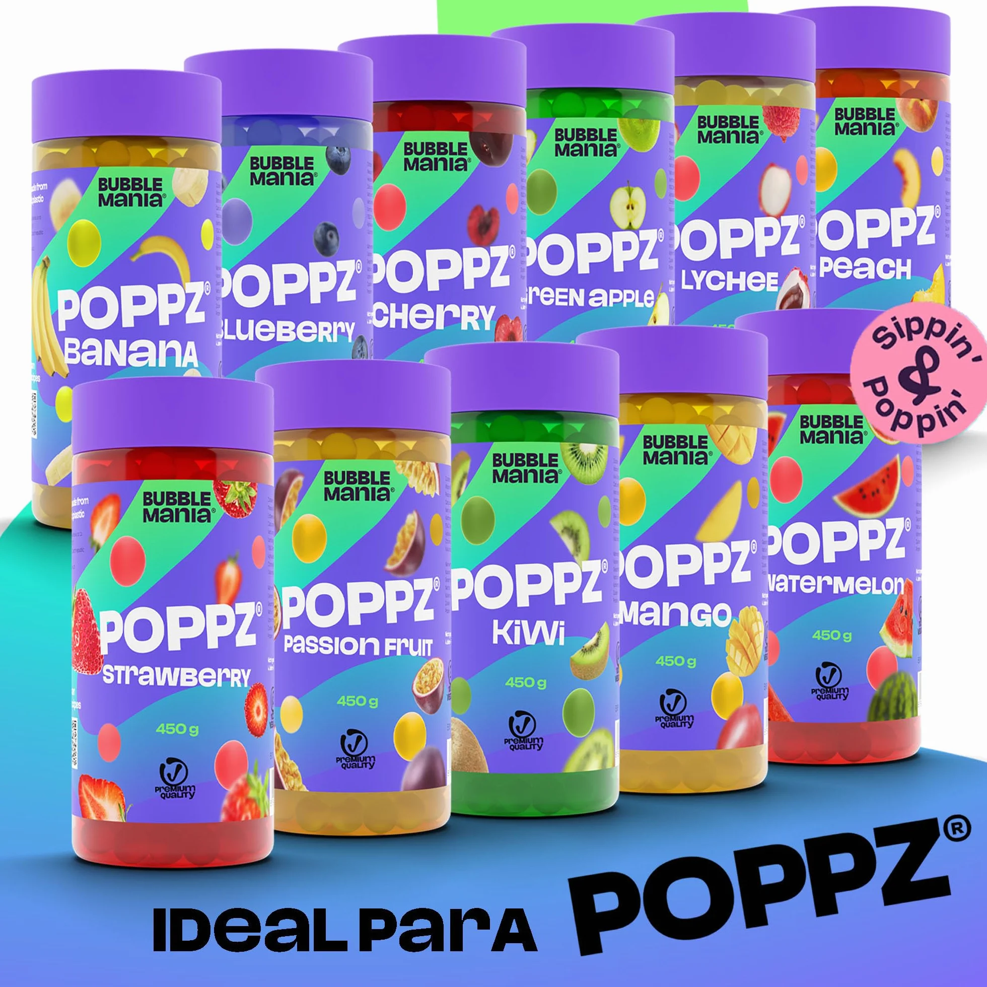 Bubble Mania Cucharón para té de burbujas de acero inoxidable para tapioca boba y gelatina de coco