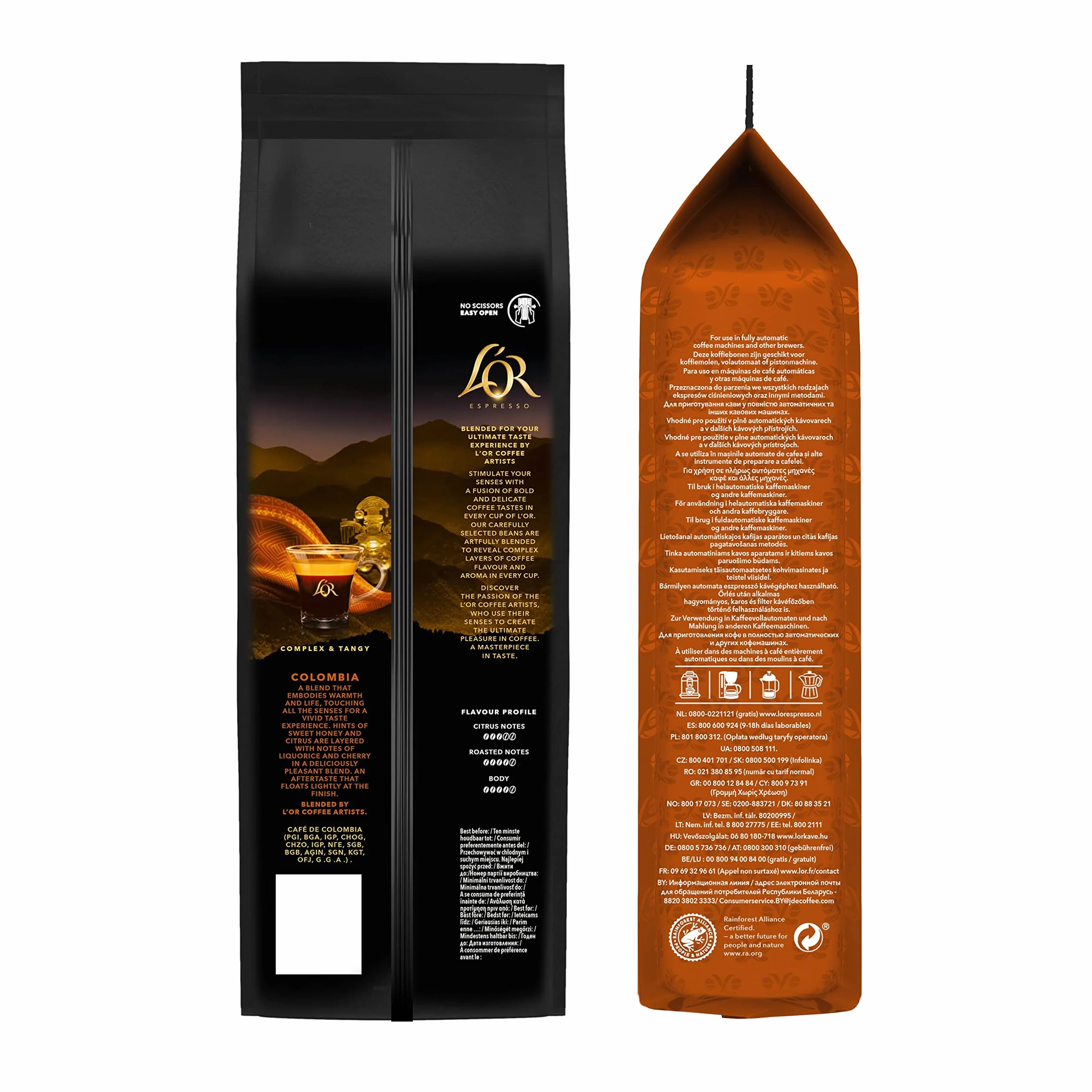 L'OR Café Grano Colombia 100% Arábica Intensidad 8 500g