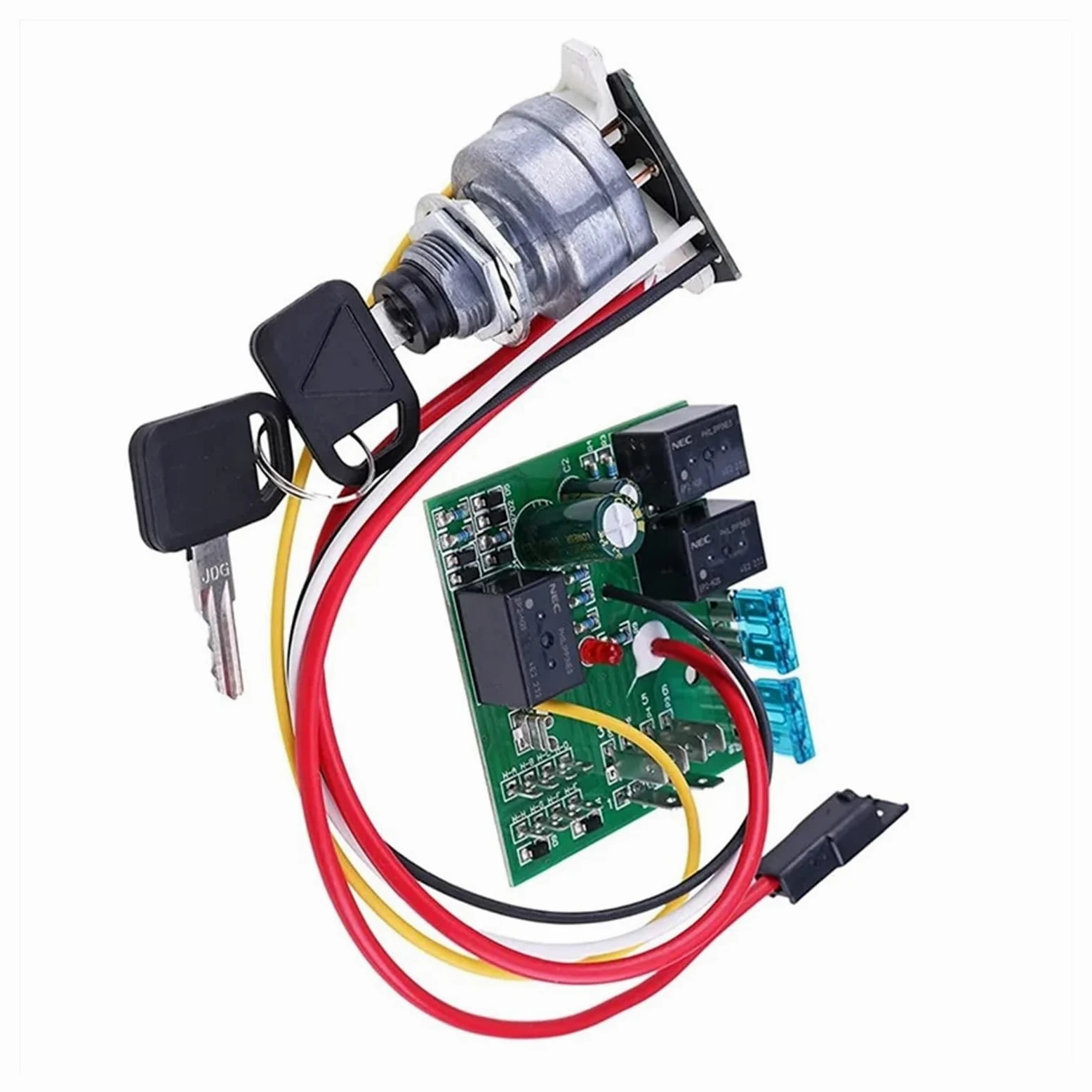 Interruptor de Encendido para Tractores John Deere X495, X575, X585 y X595 números de Pieza AM132500 y AM130341. Reemplazo del módulo del Interruptor de Encendido.