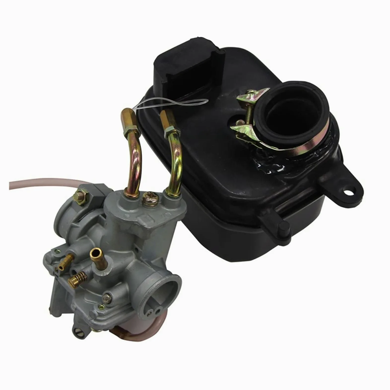 Carburador Aire Para Pw50 Pw 50 YF60 QT50 Carb 1981-2009 Carburador Pit Car PW50 Carb & Air Filter Box & Cable Throttle Kit Acelerador Carburador(SET 2)