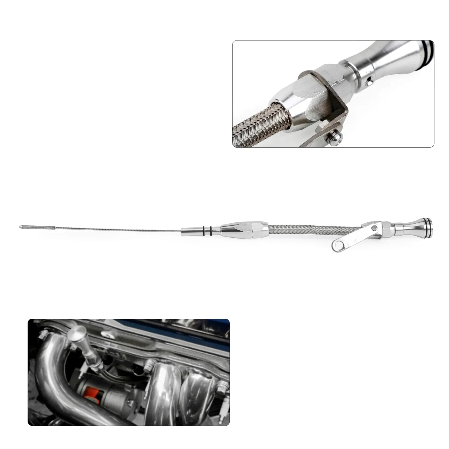 Sensor nivel aceite motor Compatible con Ford de bloque pequeño, varilla nivel aceite motor acero inoxidable, piezas repuesto