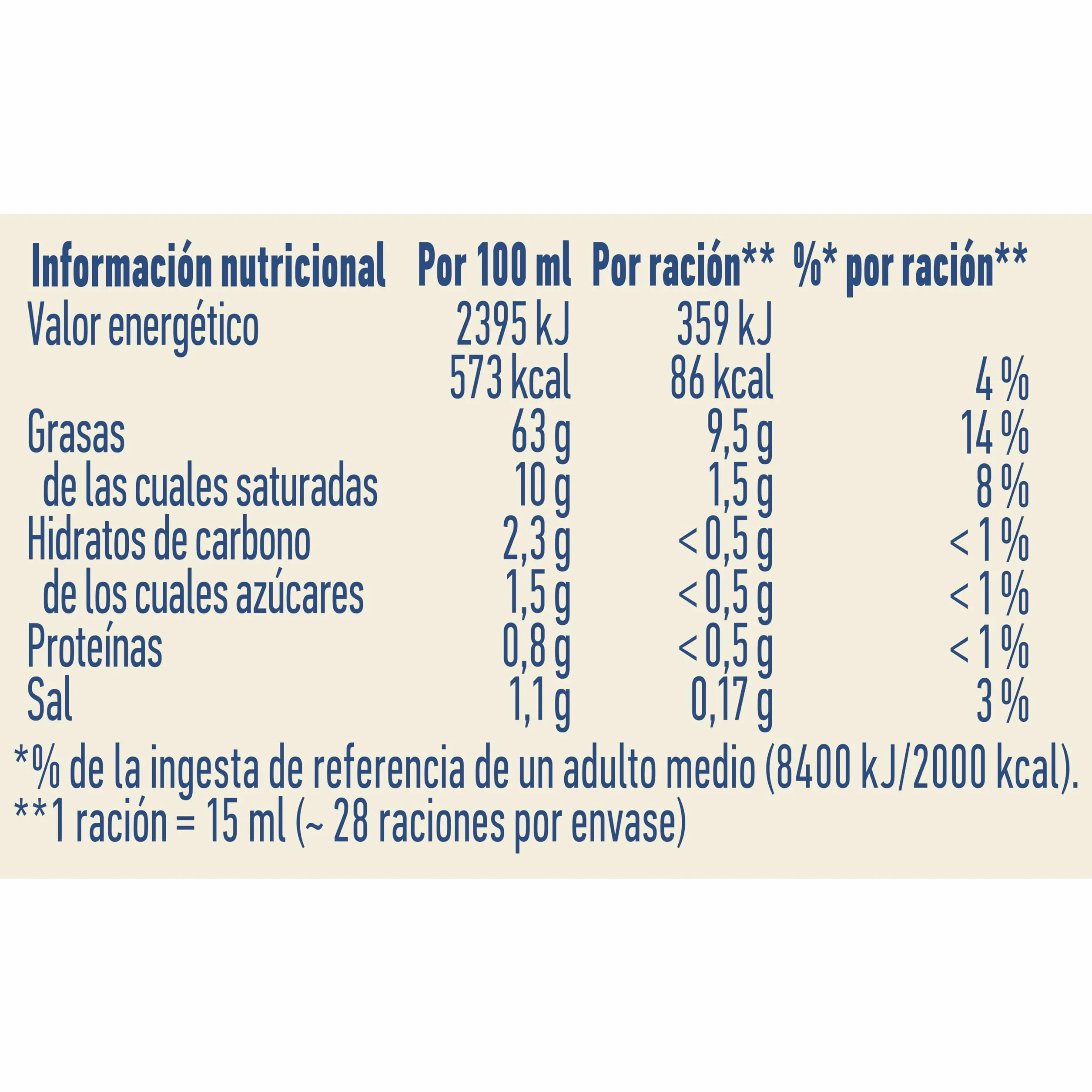 Hellmann's Gran Mayonesa Bocabajo Sin lactosa Sin gluten 430ml