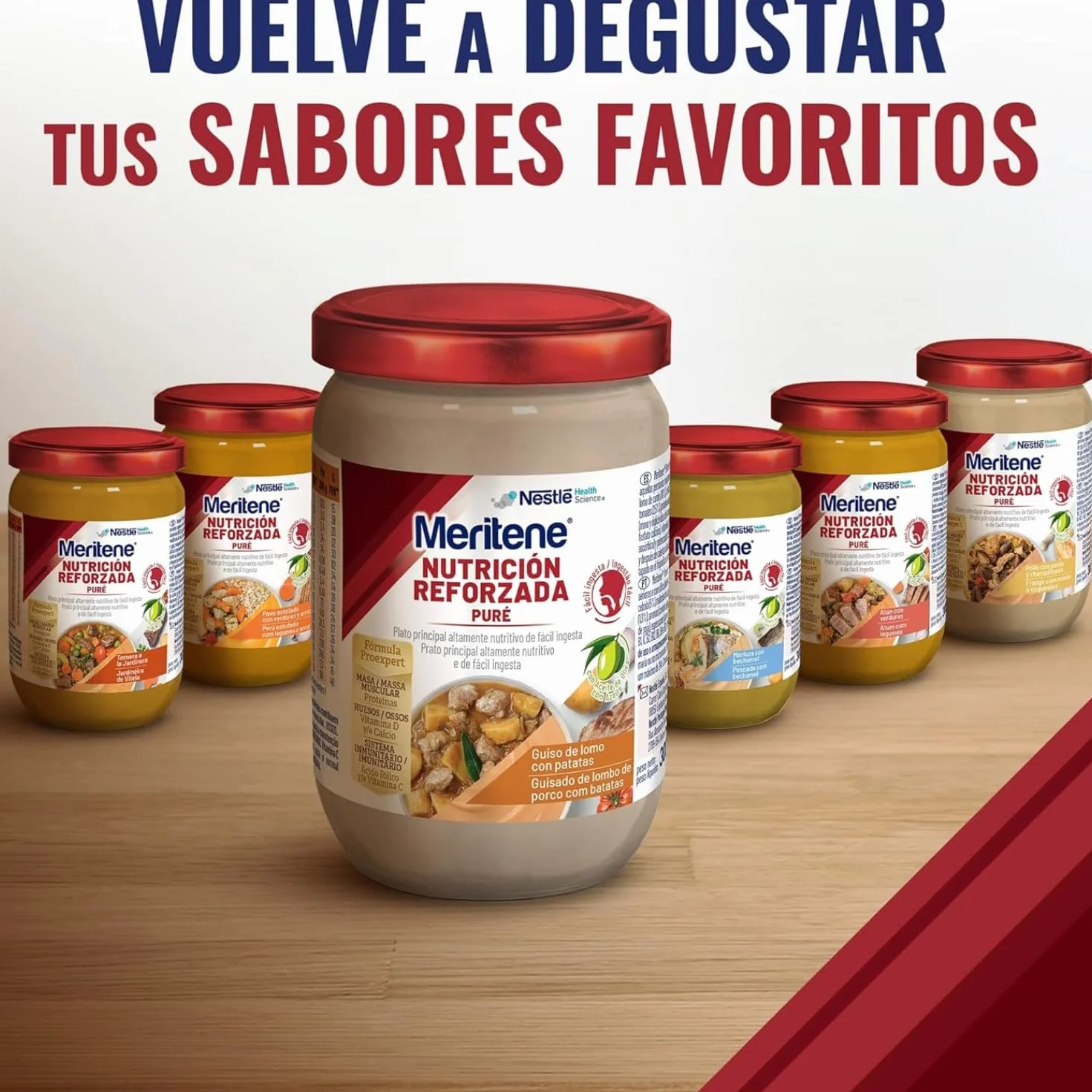 Meritene Puré de Guiso de Lomo con Patatas 300 gr Alimento Nutritivo para Adultos con Dificultad para Tragar
