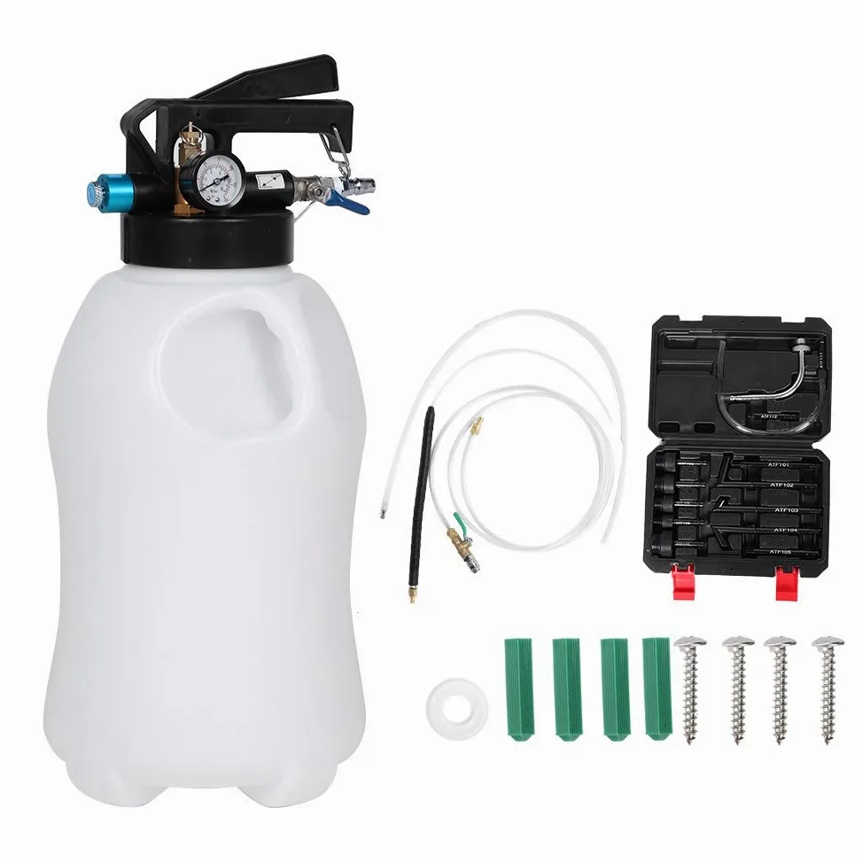 Dispensador de aceite neumático KIMISS, máquina de herramientas dispensadora de llenado de aceite de transmisión de caja de cambios neumática de 10L con adaptador ATF de 13 piezas