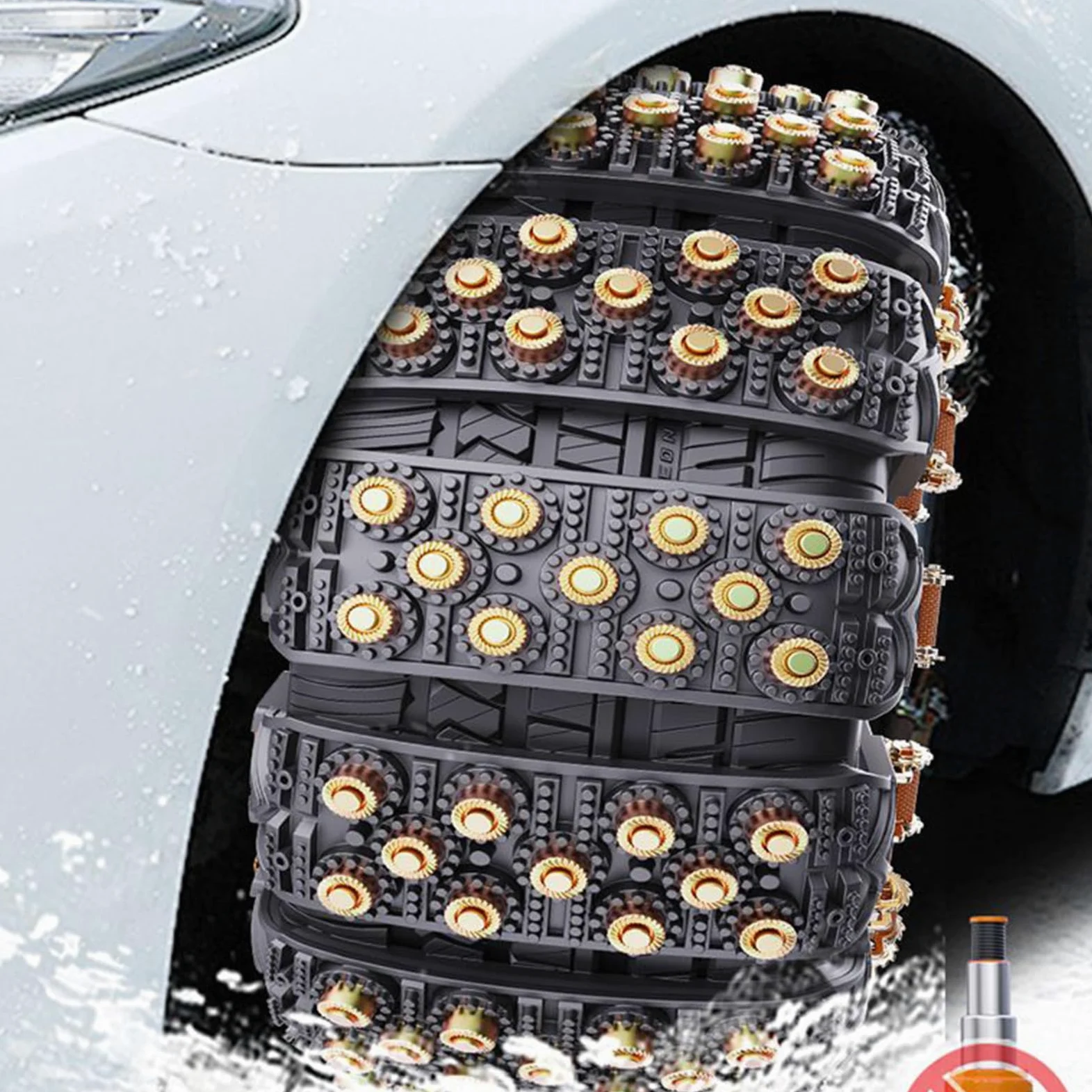 Cadenas de Nieve para Camiones Garras de Tracción Instalación 5 Segundos | Para Ruedas 165-265mm Cadenas Antideslizantes Camión Para Nieve Barro Hielo Viaje Cortacésped SUV Remolque Invierno