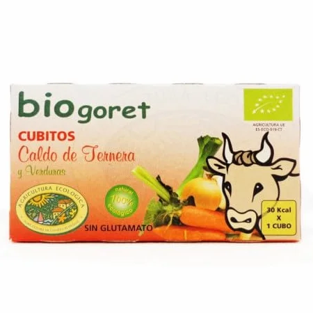 Bio Cubitos de Caldo de Ternera con Verduras 66 g Pack 2x (132 g) Ecológico Sin Glutamato