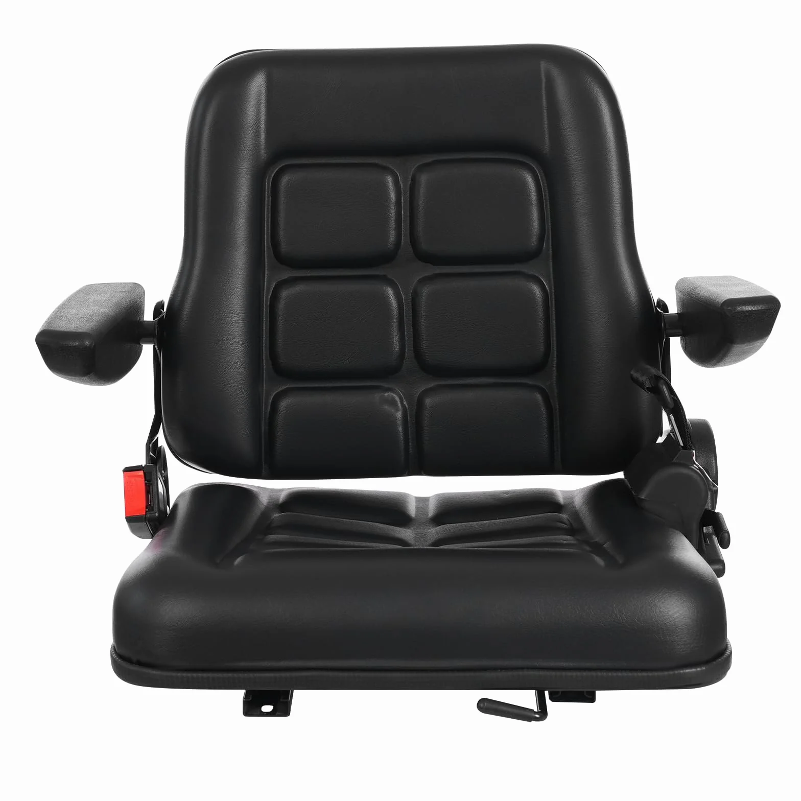 Asiento universal para carretilla elevadora, asiento de tractor, respaldo ajustable, PVC, cuero, asiento del conductor para vehículos como UTVs, ATVs, carritos de golf, carretillas elevadoras