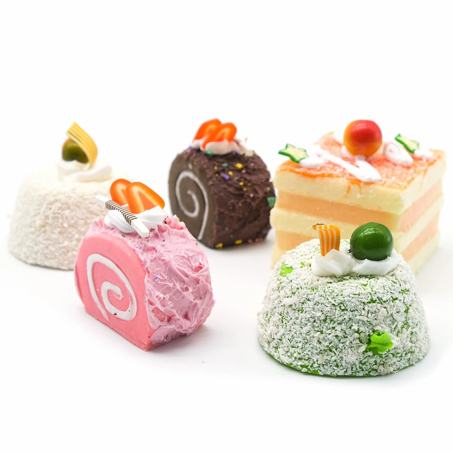 Realista Simulación de Pastel Artificial, 5 Piezas Modelo de Comida