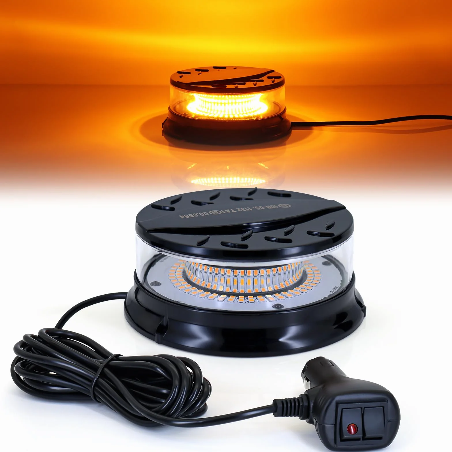 Dinfu Rotativo Luz Estroboscópica LED 12V-24V Faro Giratorio Magnético Amarillo 3m para Vehículos