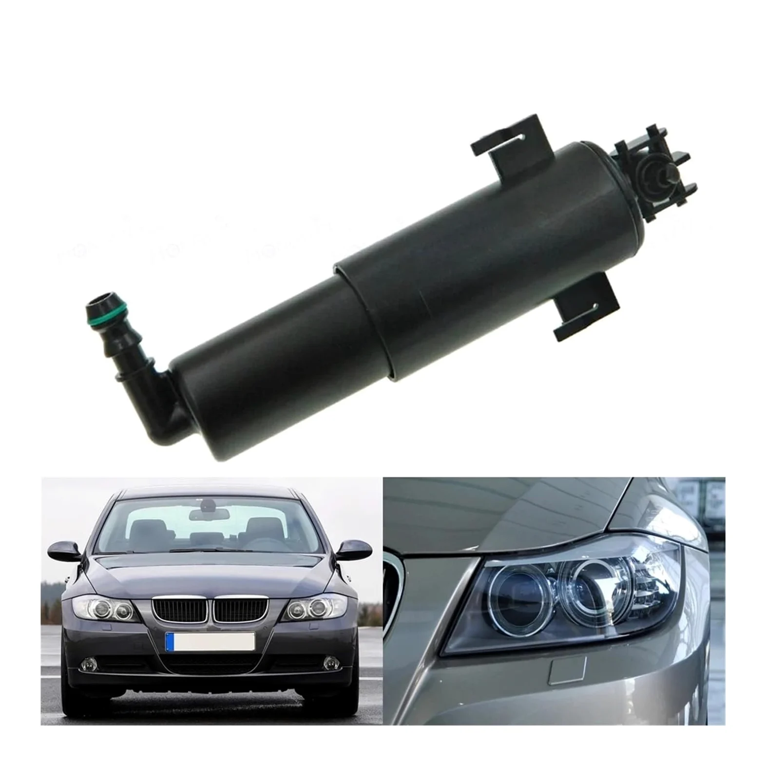 Boquilla lavafaros, apta for Serie 3 E90 E90 LCI E91 E91 LCI E92 E93 2006-2012 61677179311 Limpieza izquierda derecha Limpiador de faros en spray(SET)