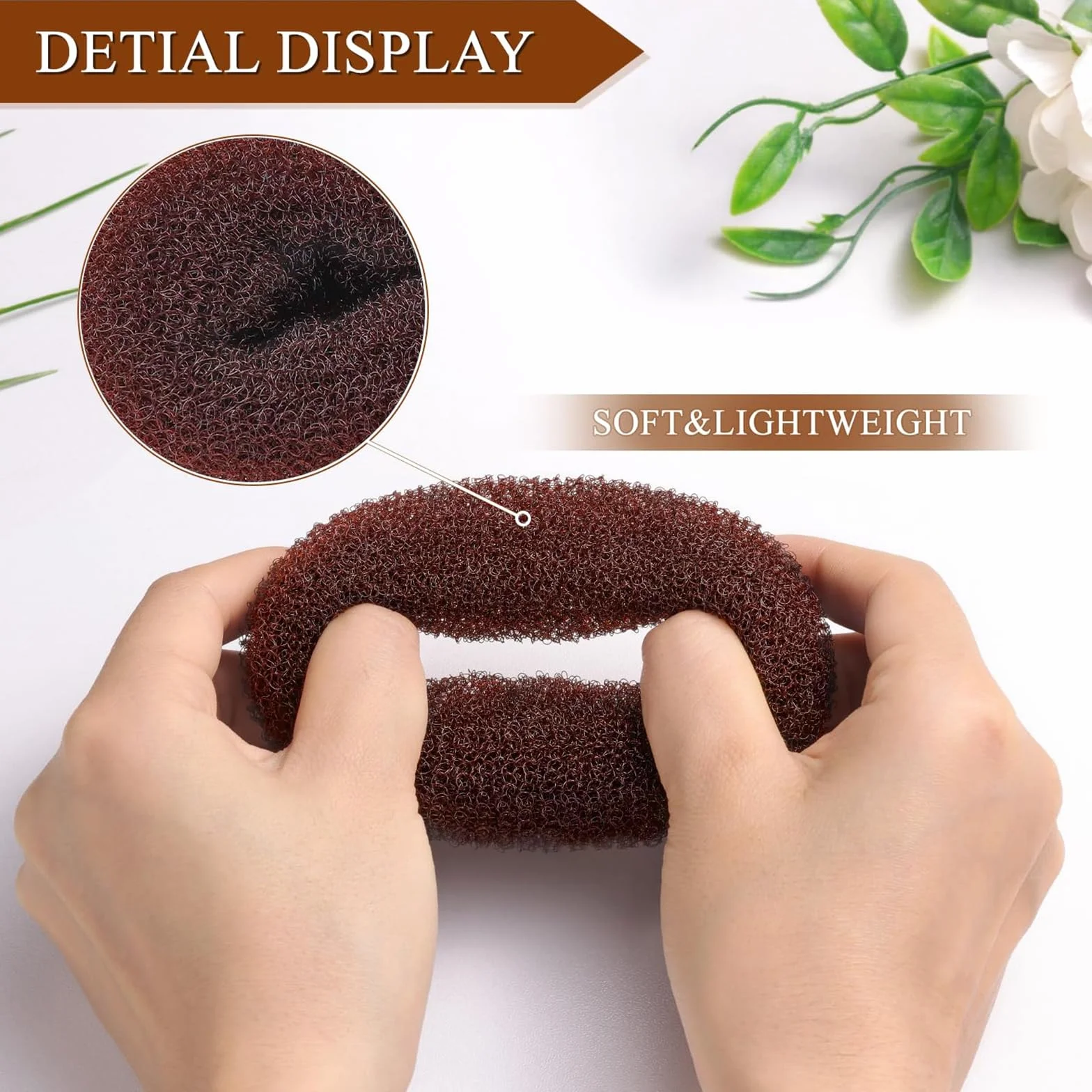 Donut Moño 4 Piezas con 20 Horquillas en Forma de U, Accesorios de Peinado Kit, para Bailarines Niñas y Mujeres (Marrón)
