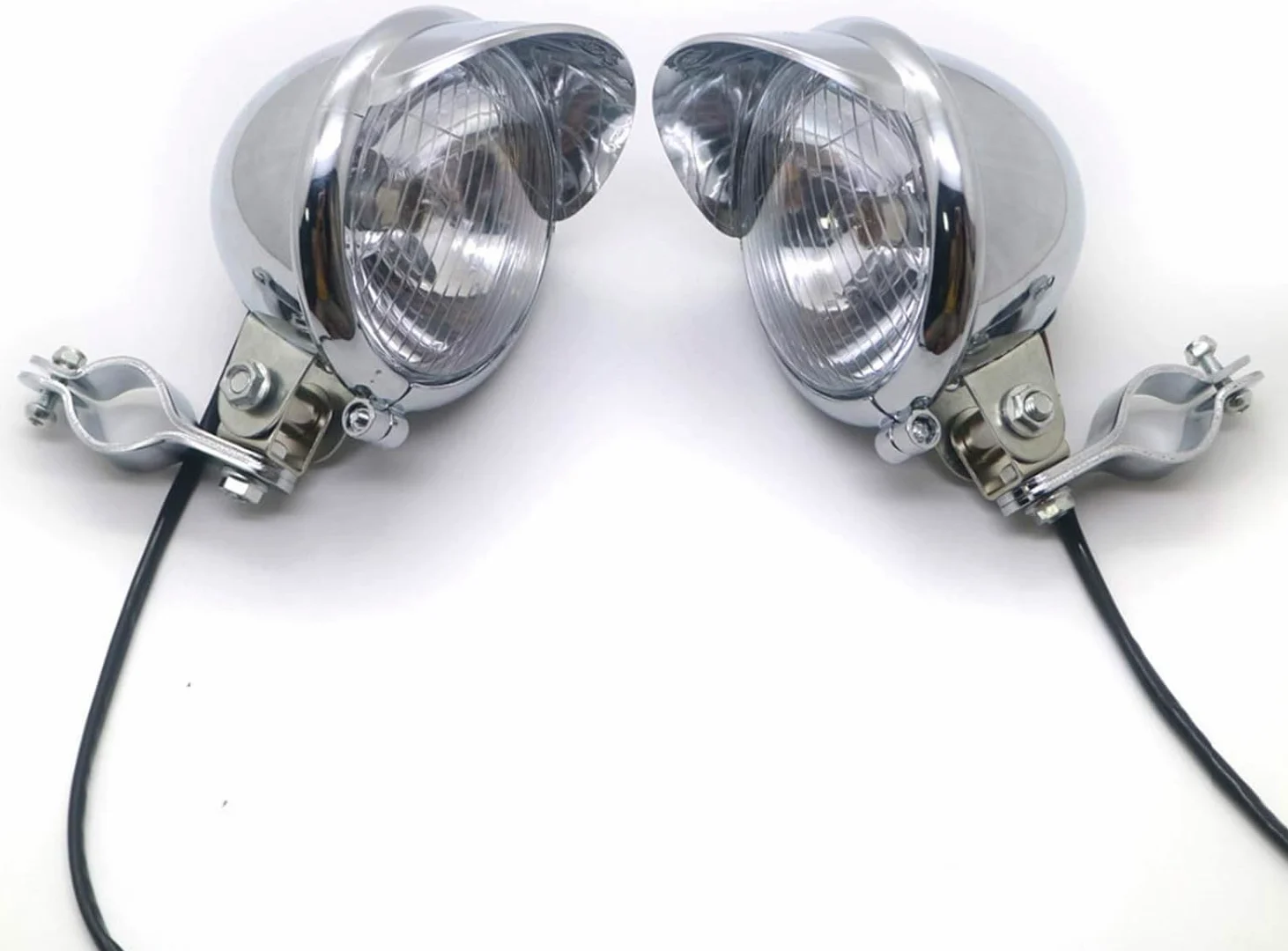 Faros adicionales Motocicleta Cromado Punto de Paso Luz de Niebla con Rodillo Jaula Guard Bar Tubo Soporte Soporte Soporte (Color : 1)