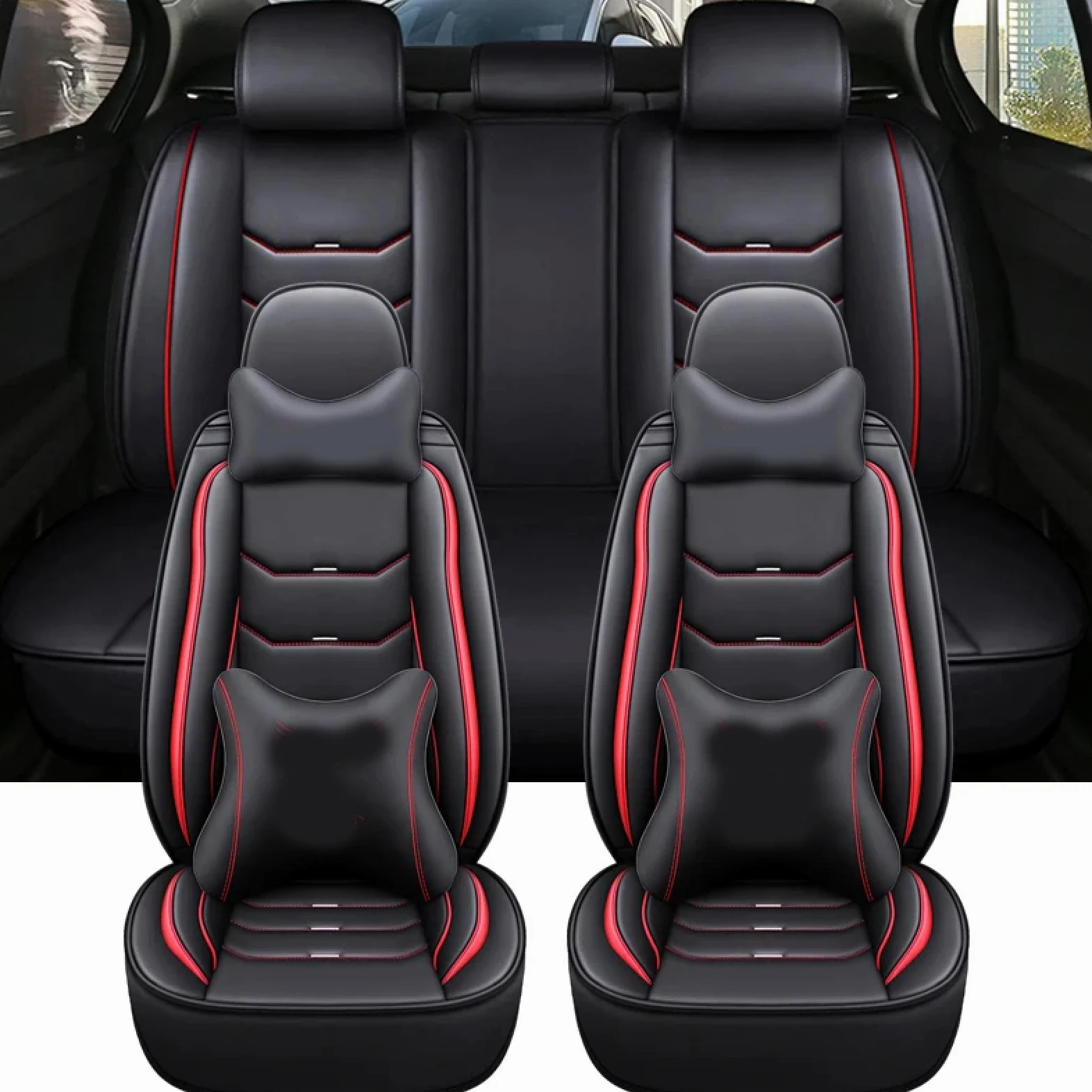 Fundas para Asientos de Coche, Polipiel, Fundas para Asientos de automóviles, Cobertura Total, Piel sintética para vehículos,para Hilux