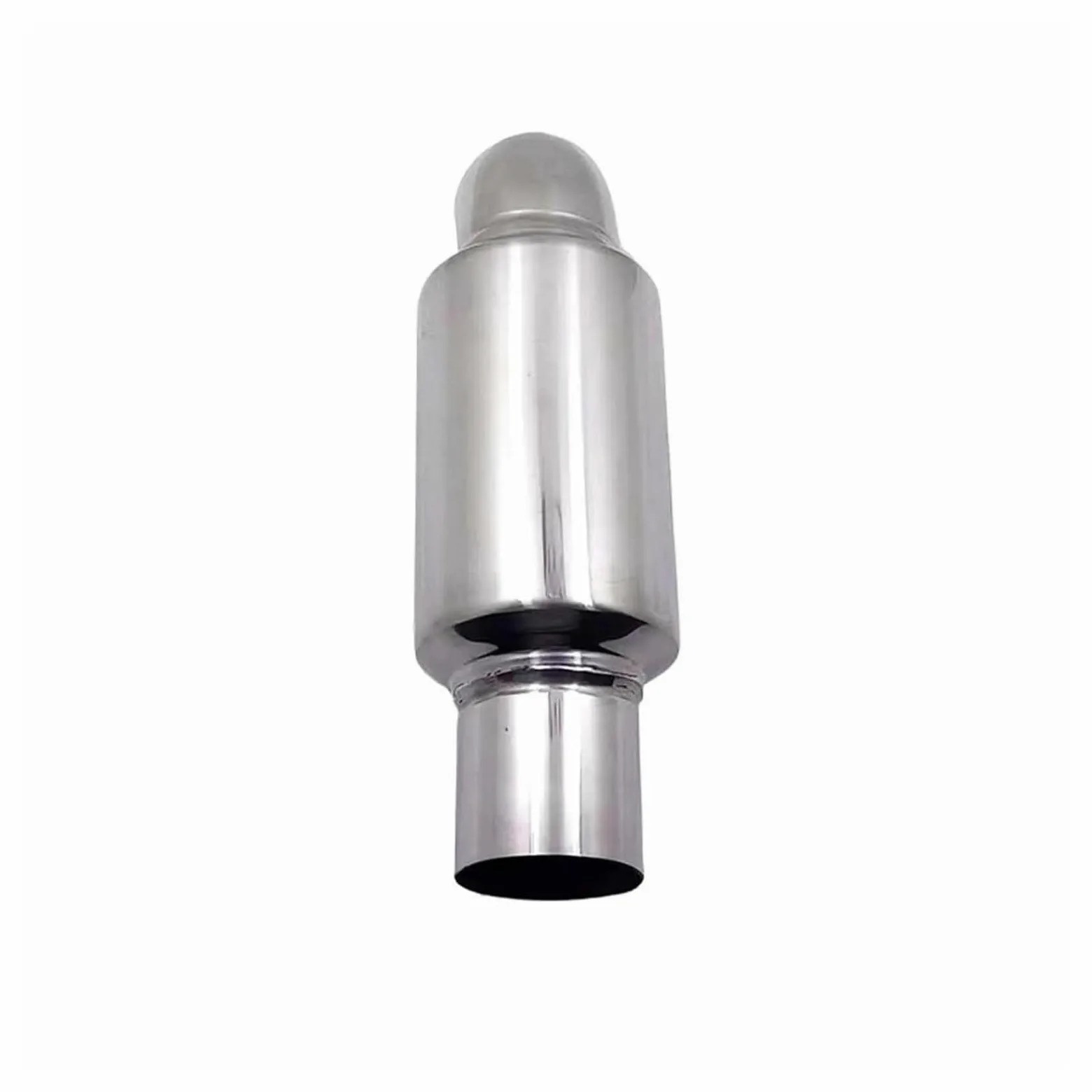 Genérico Silenciador Escape Silenciador Escape Universal para Coche 63 Mm 2,48 Pulgadas Punta Plateada Tubo Acero Inoxidable Garganta Trasera Recta Tubo Escape Coche Coche