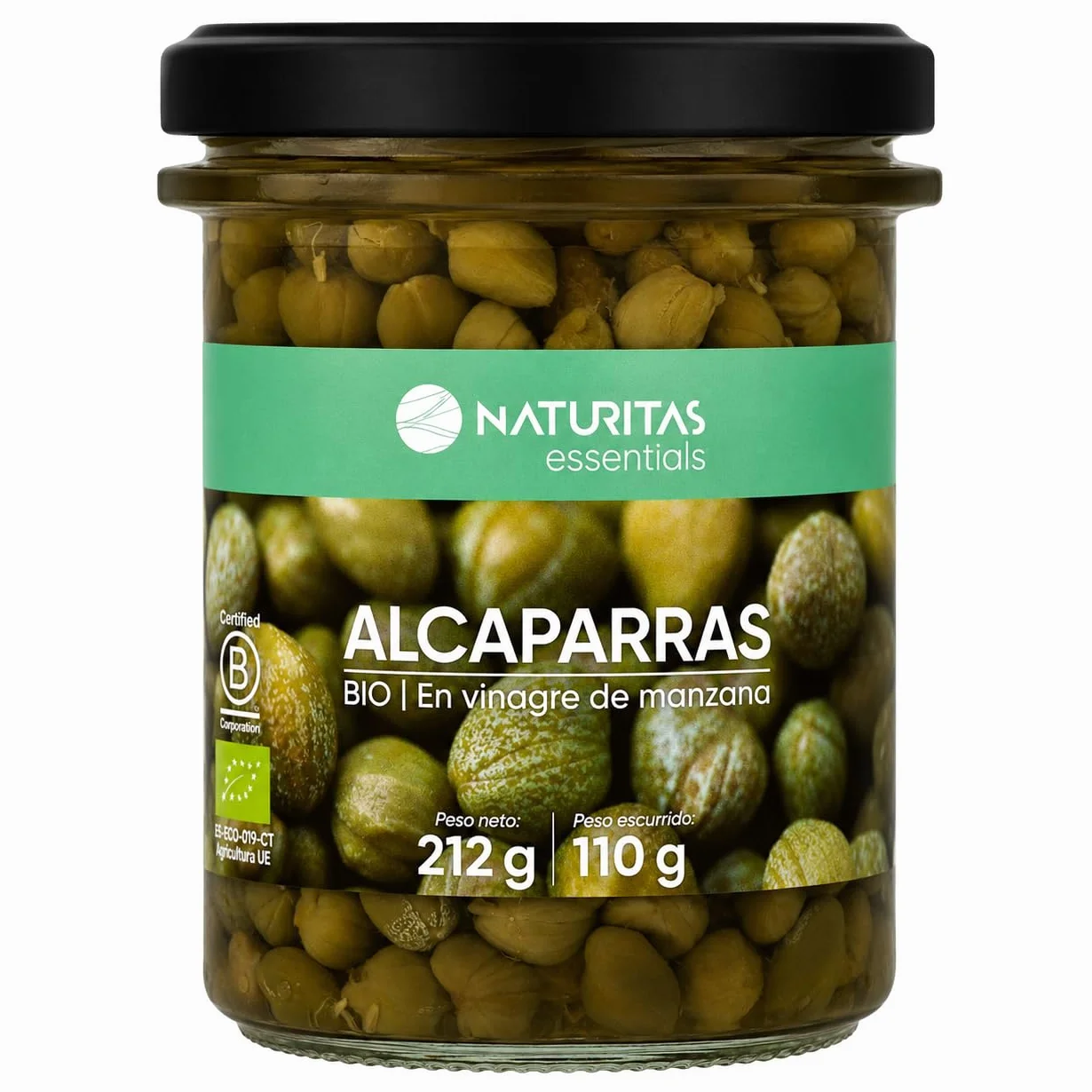 Naturitas Essentials Alcaparras ecológicas con vinagre de manzana BIO 212 g