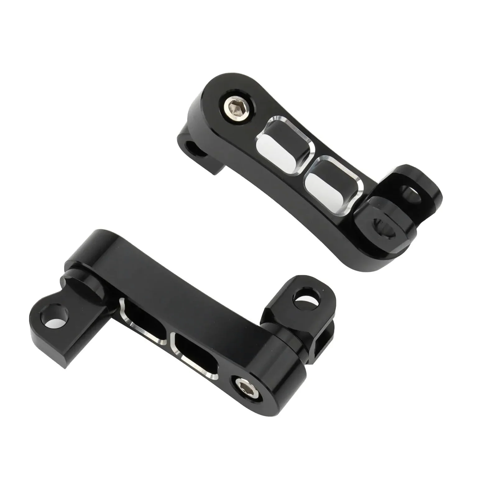 Estriberas Kit De Montaje Estriberas Ajustables Para Motocicleta, Clavijas Carretera, Abrazadera Pie Macho, Soporte Extensiones(Black)