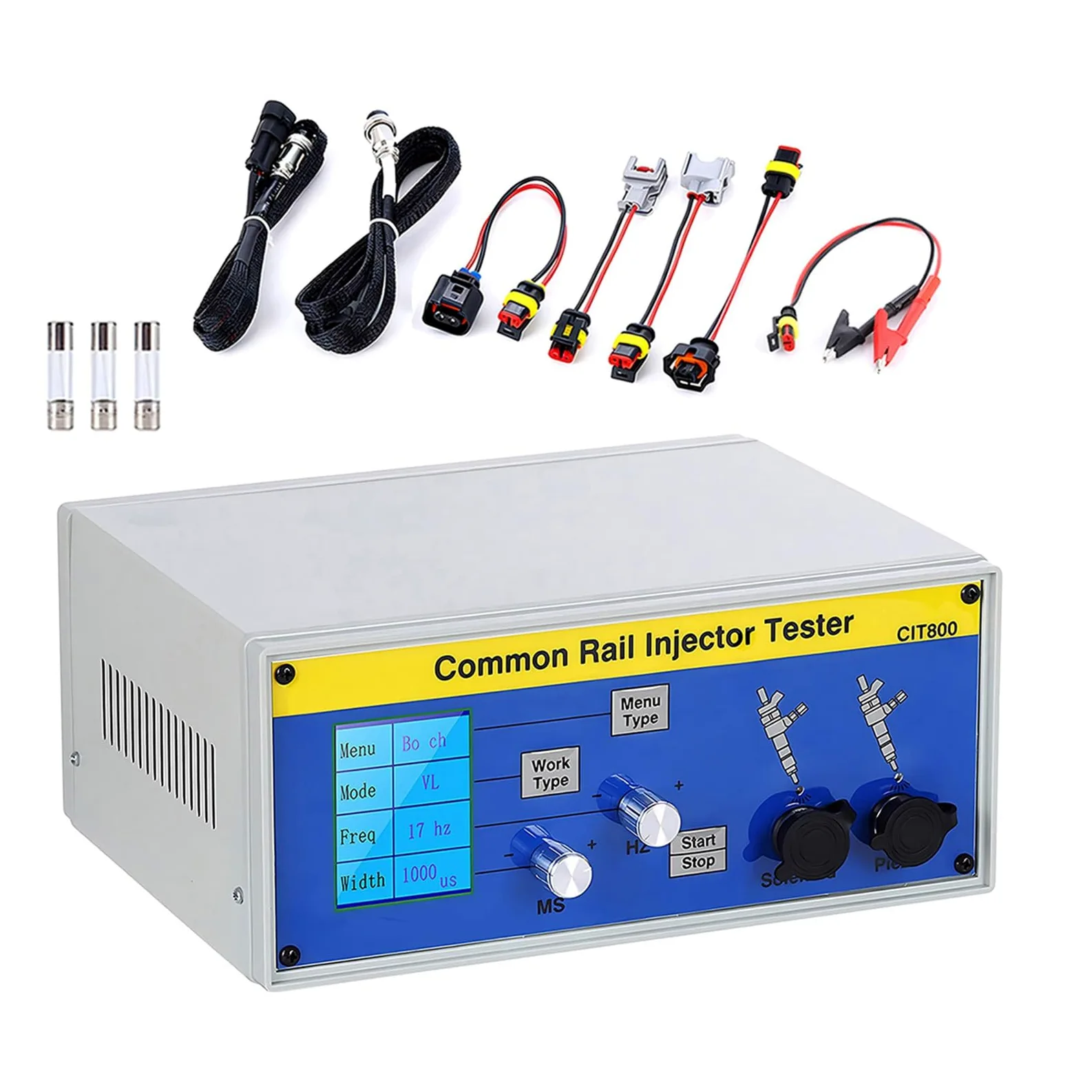 Robusto Probador de inyectores Diesel para Uso Industrial, Tester Common Rail para Prueba de presión, Herramienta de calibración de inyectores para caudales Exactos,1-30Hz(CIT800)