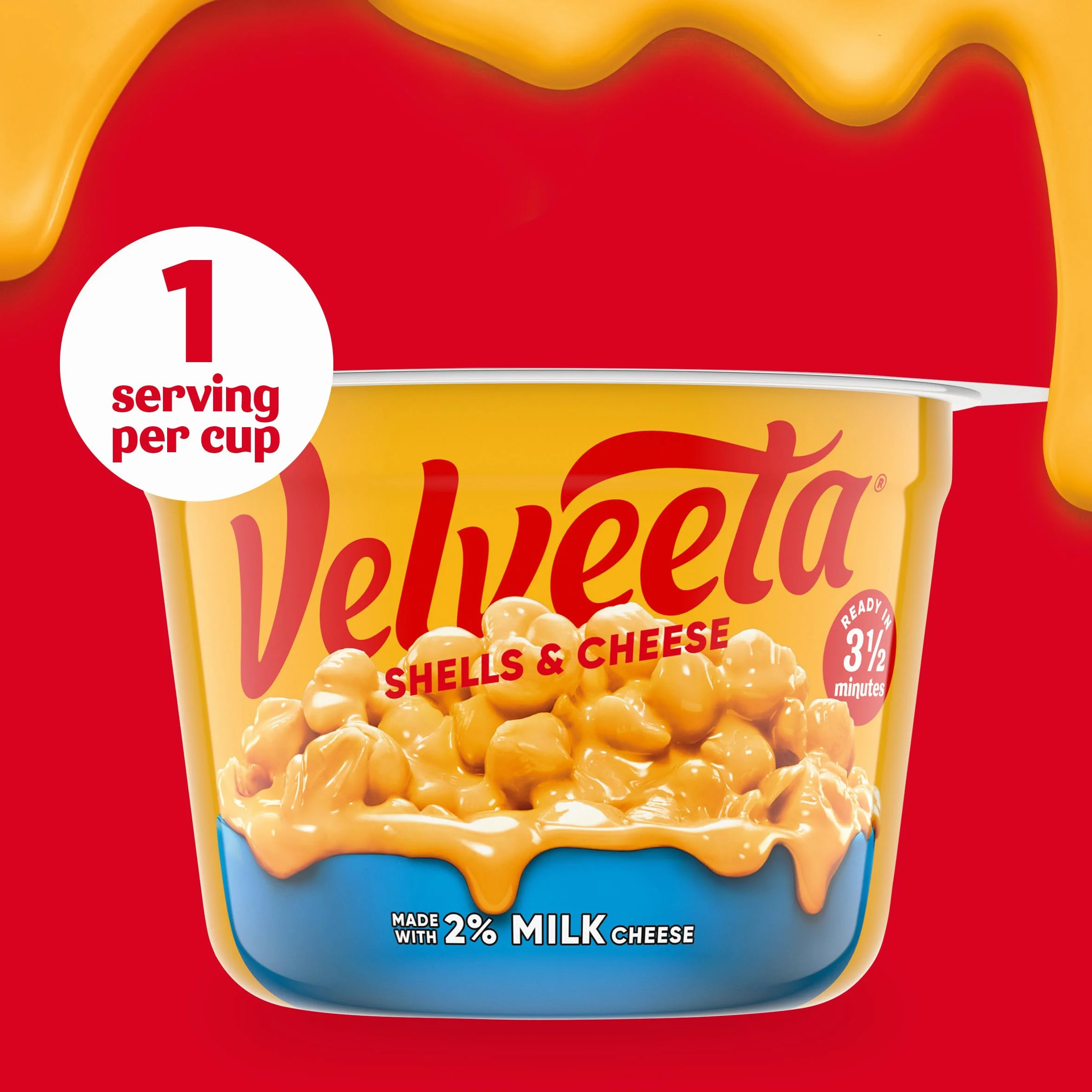 Velveeta Shells & Cheese Macarrones y queso para microondas con 2% de queso de leche paquete de 4