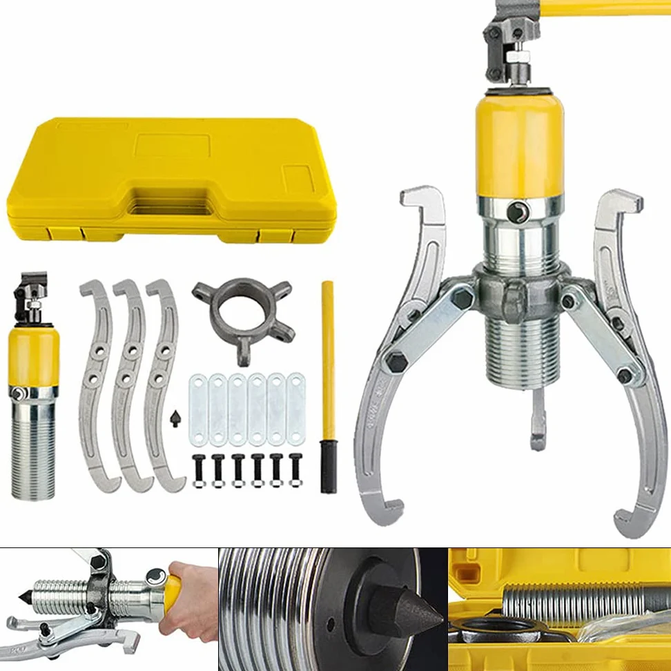 Extractor hidráulico, extractor hidráulico 20T, extractor de bujes de rueda con 3 brazos, adecuado para extraer bujes, bridas, engranajes y rodamientos.