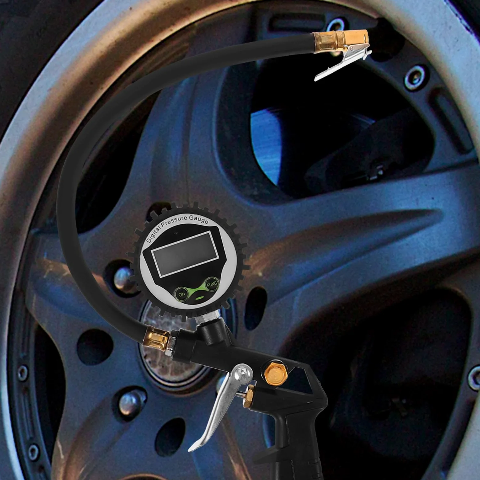 CALLARON Manómetro y Construcción Resistente de Plástico y Metal de Presión de Neumáticos Digital de 60 Psi Medición Precisa para Bicicletas y Vehículos