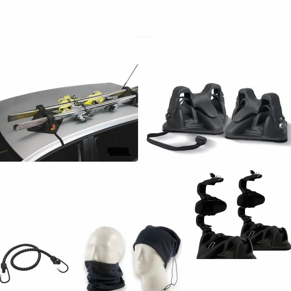 Soporte Esquis Compatible con Kia Stonic 5P a partir de 17 en adelante, Raised Portaesquís Magnético Shutle Universal para Techo de Coche, 2 Pares Esquís Homologado Imán