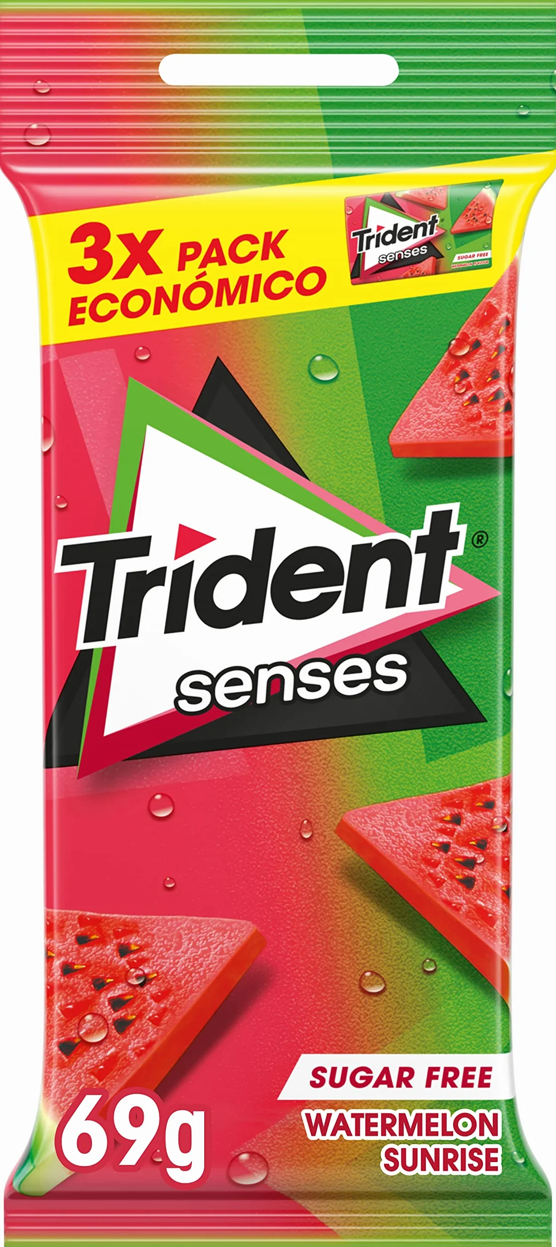 Trident Chicles Láminas Sabor Sandía Senses 69g
