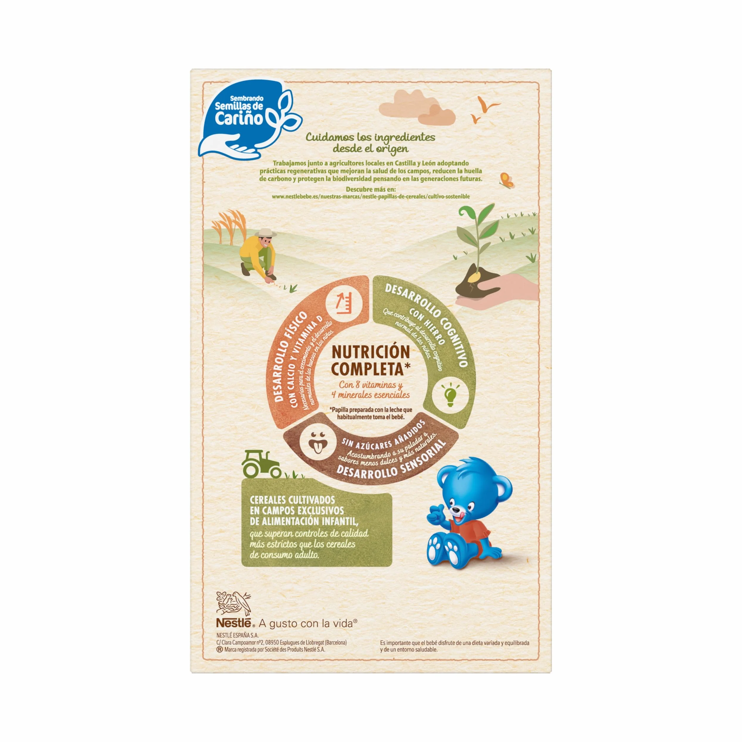 Nestlé Papilla 8 Cereales con Galleta 475 g sin azúcares añadidos a partir de 6 meses