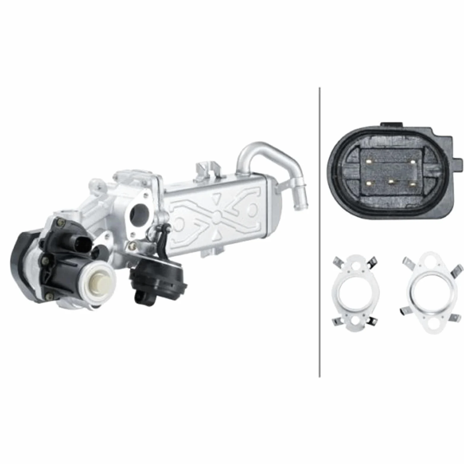 HELLA 6NU 358 167-001 Módulo EGR - eléctrico - 5polos - con juntas/con radiator EGR - con válvula EGR