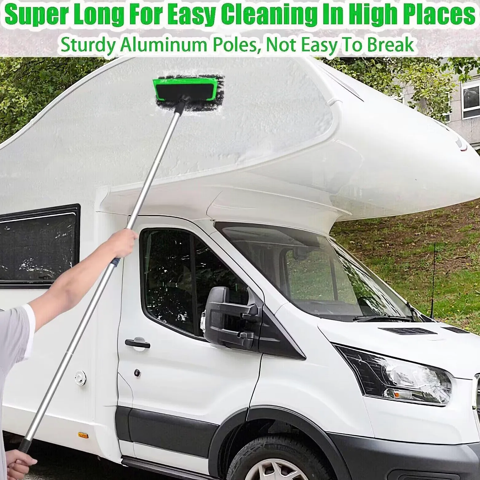 62'' Car Wash Brush with Long Handle, Scratch-Free Soft Bristles Sturdy Car Wash Mop, Complete Cleaning Brush Kit Wash Mitt Towel Windshield Squeegee Wheel Tire Brush for Car Truck RV Green