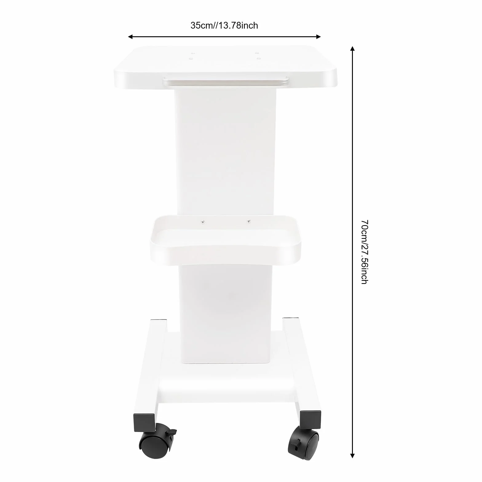Carro de salón de belleza móvil con ruedas blanco - Soporte para herramientas de spa