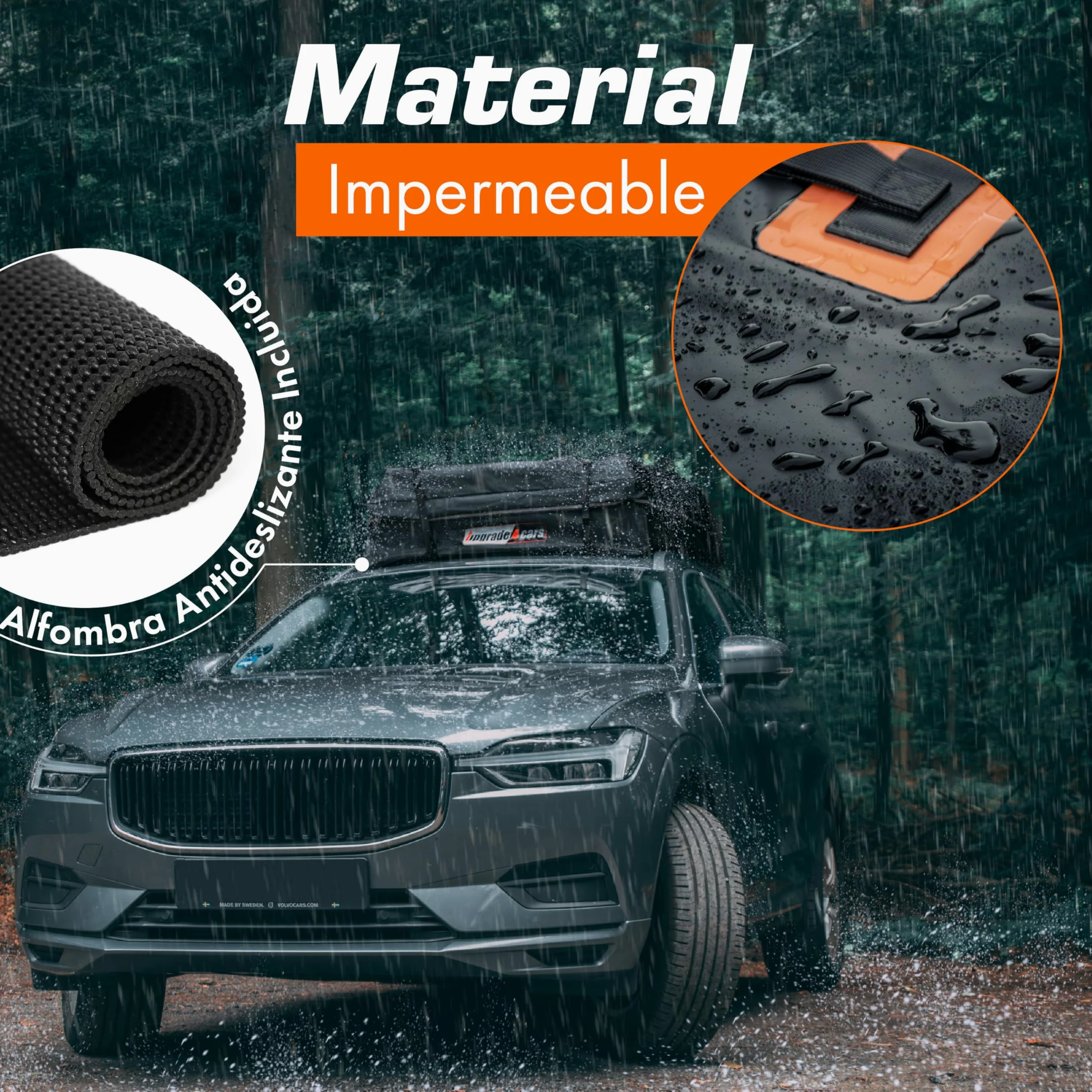 Upgrade4cars Bolsa de Techo para Coche 566L | Portaequipajes sin Barra Incluye Todos los Accesorios | Cofre Universal Plegable e Impermeable 130 x 110 x 40 cm