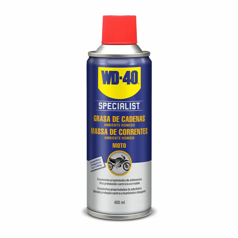 WD-40 34788 Specialist Motorbike, Grasa de Cadenas Ambiente Húmedo, Spray 400 ml