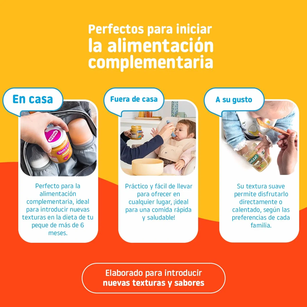 Smileat Tarrito infantil Verduras Calabaza Calabacín 6 Meses Sin Azúcar Sal Añadido 230g