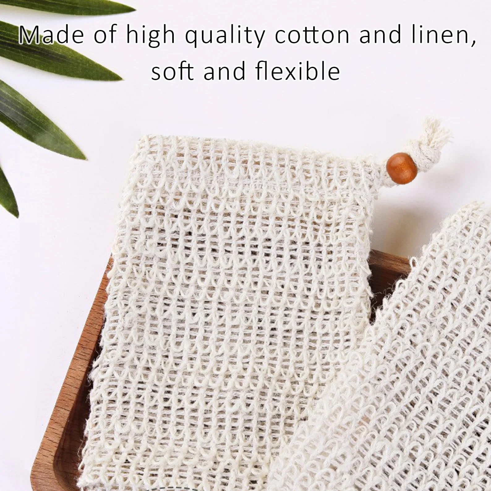 Bolsas de jabón de sisal natural orgánico, duraderas y seguras para jabón sólido con cordón