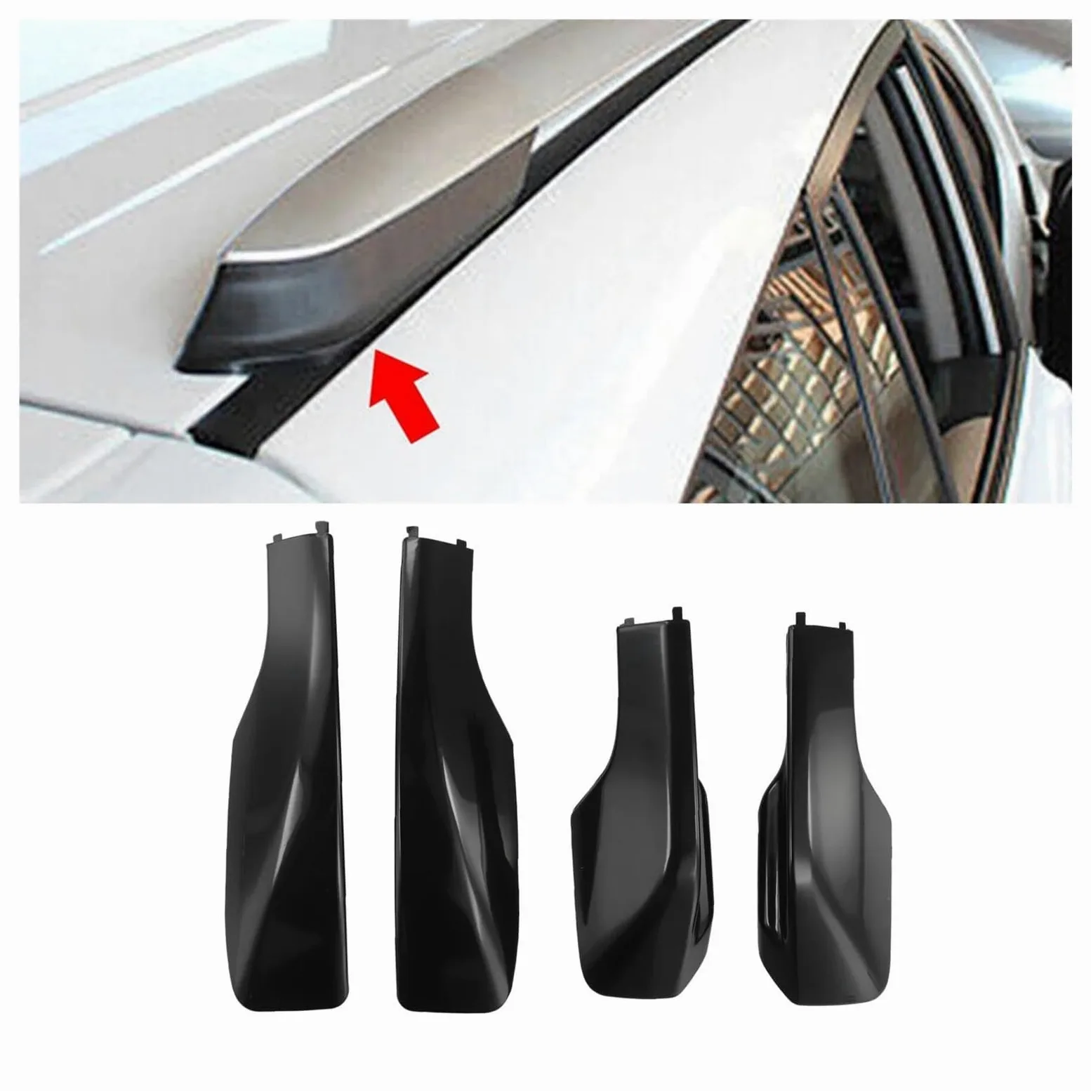 Bacas Personalizadas Riel para Portaequipajes De Techo 4 Uds. ABS Automotores Accesorios Exteriores Coche Negros para Toyota para RAV4 2001-2006