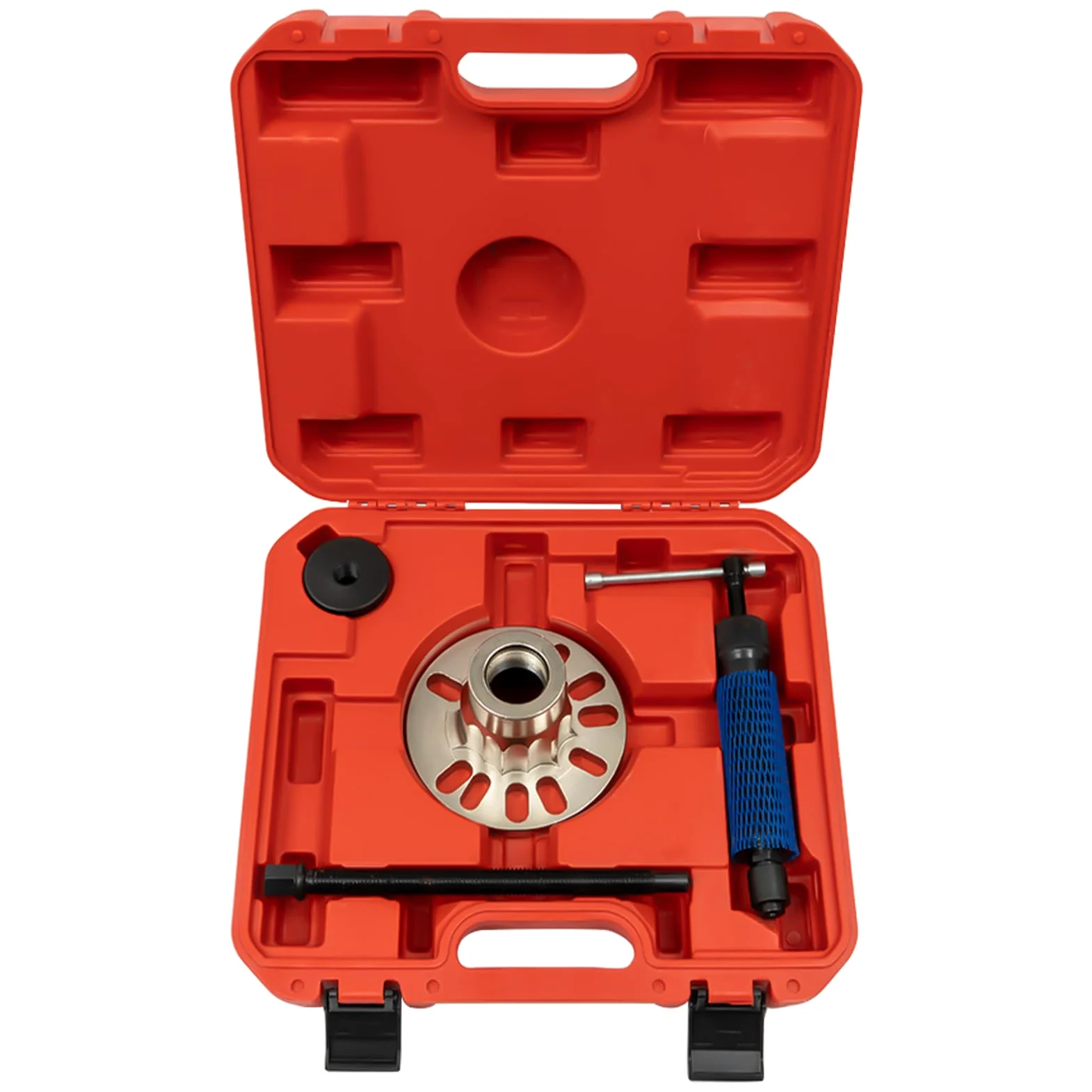 Prensa Hidráulica 10T para Cubos de Rueda Acero Carbono 45# Tratado Térmico Compatible 4-5 Pernos (96-125mm) Maletín Portátil para Taller/Carretera (Certificado CE)