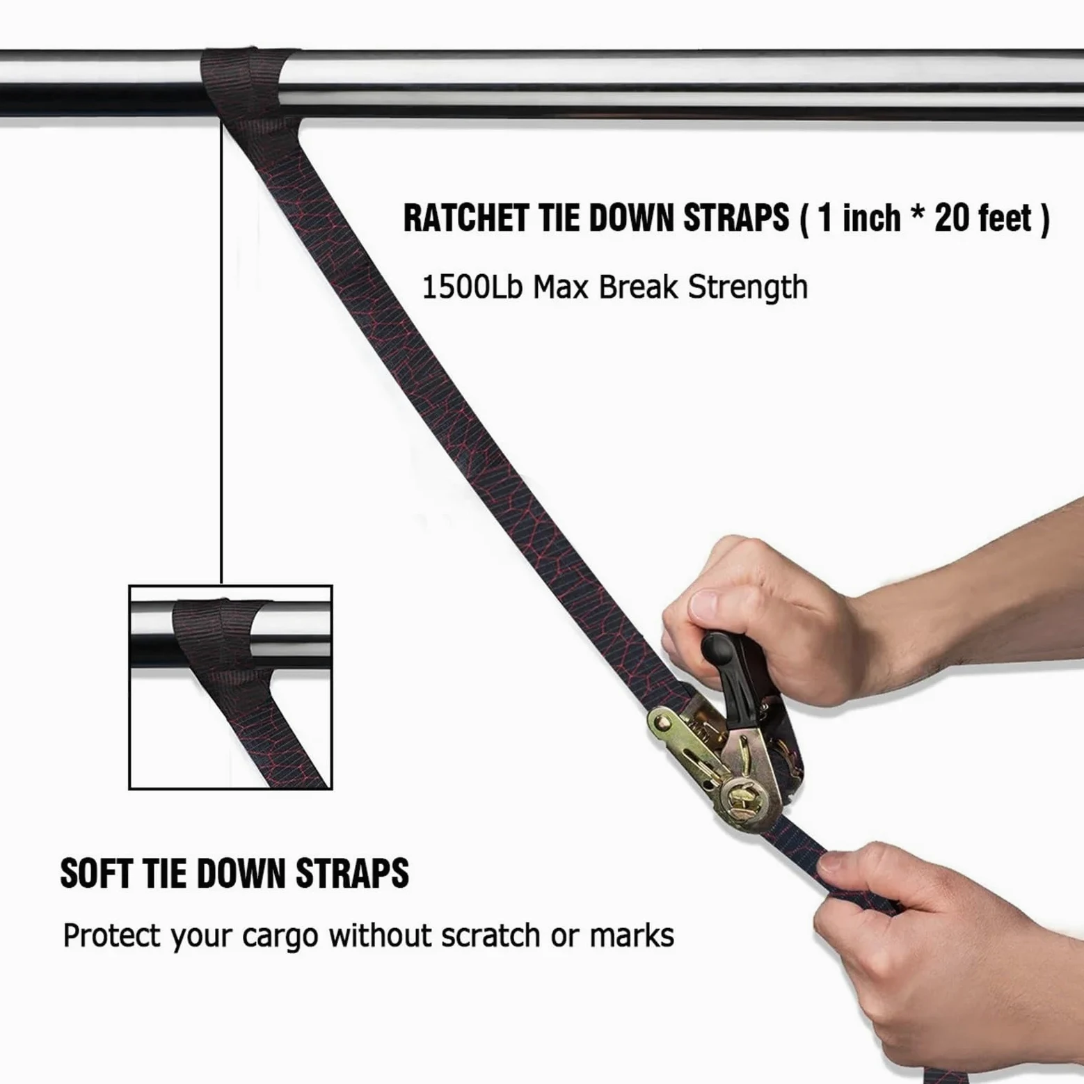 Correas de Trinquete Resistentes 4 Uds cuerda de tensión for coche correas de trinquete correas de amarre 5/6M x 25mm bolsa de equipaje correa de amarre de carga hebilla de Metal cinturón de trinquete