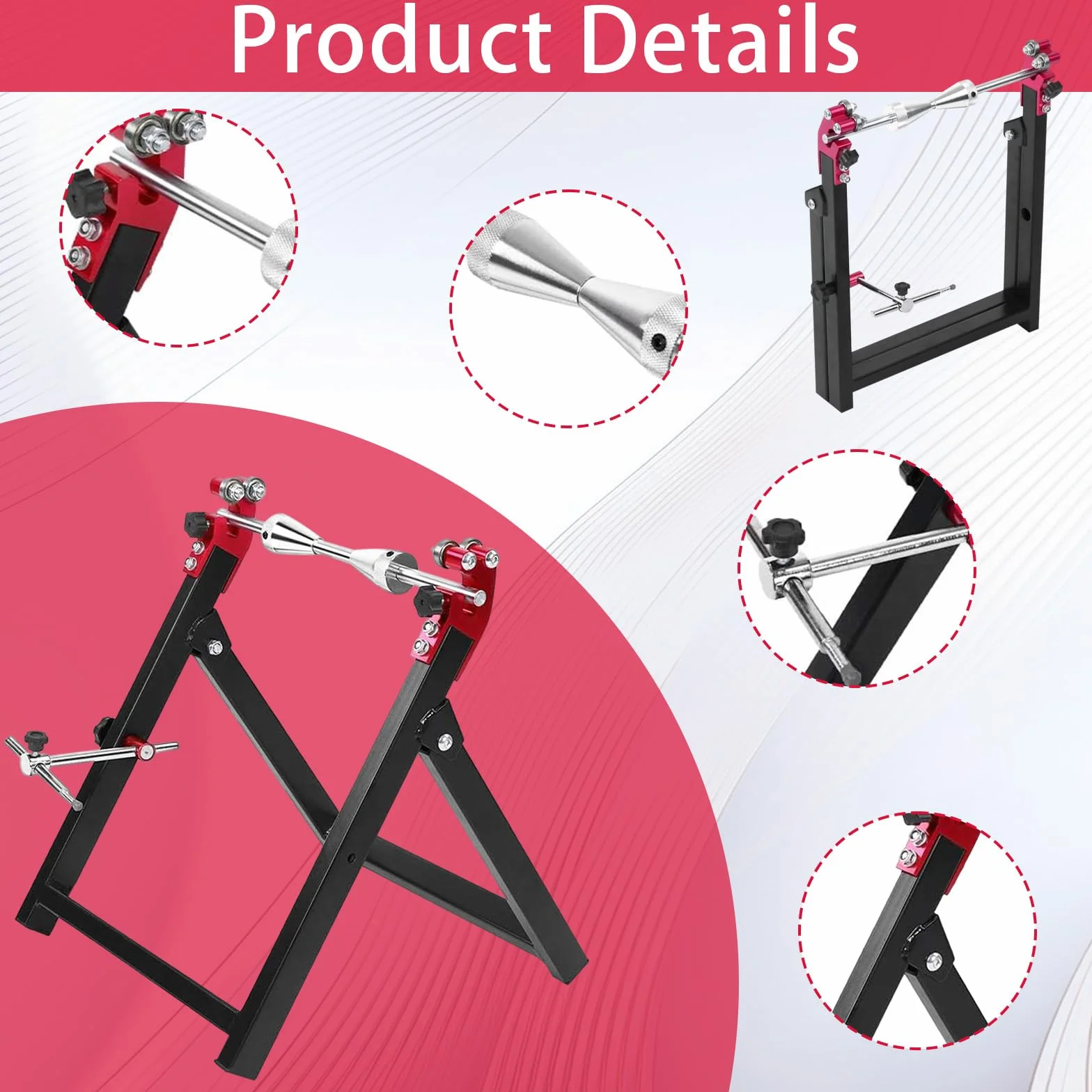 Balanceadora de Neumáticos, Soporte de Equilibrio de 34,2 * 37,2 * 39 cm para Ruedas de Motocicleta con Accesorios de Instalación, Soporte de Centrado de Hecho para Neumáticos de 5 * 23 Pulgadas